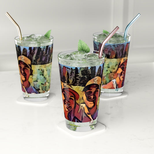 Pint Glass, 16oz ... "The Best Of Friends" ... Original Works ... December 2023 ... Central Idaho, USA.