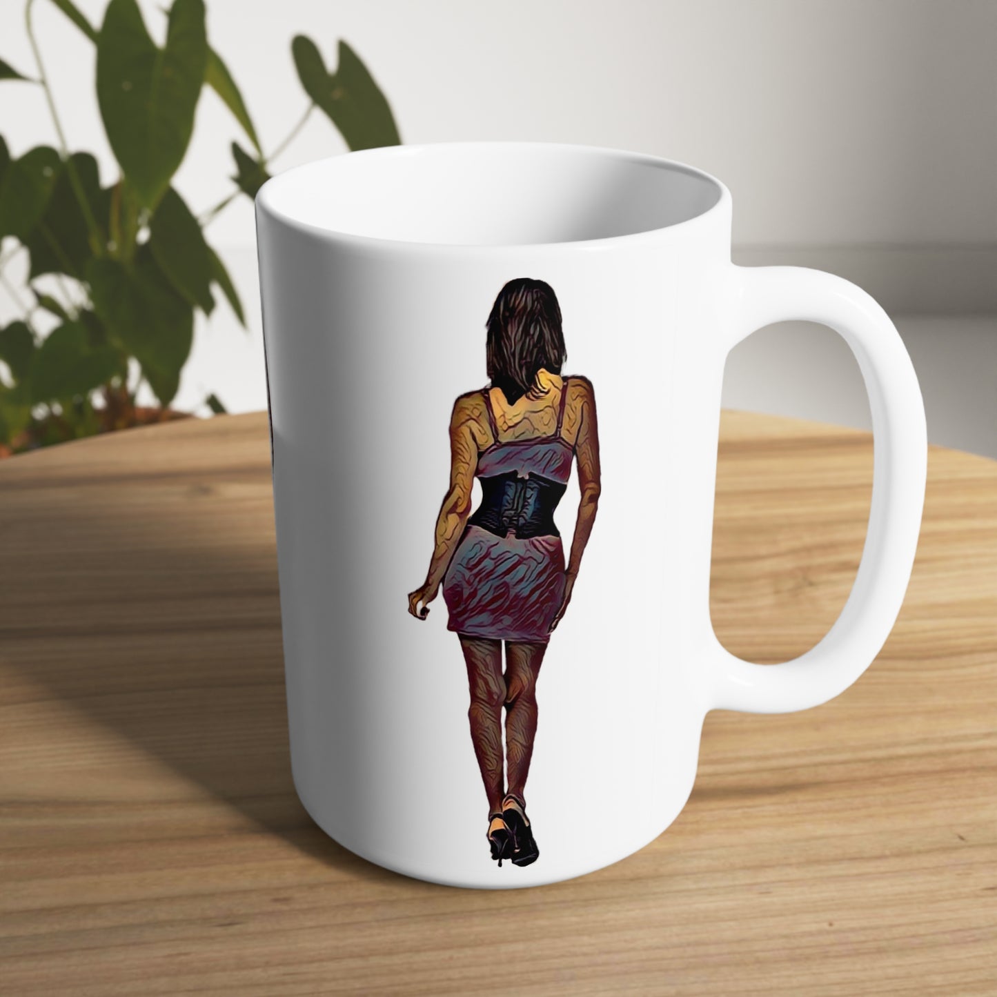 White Ceramic Mug, 11oz and 15oz ...  I'll Walk 'A-Hundred-Miles' In Stilettos ... Original Works ... June 2023. Central Idaho, USA ...