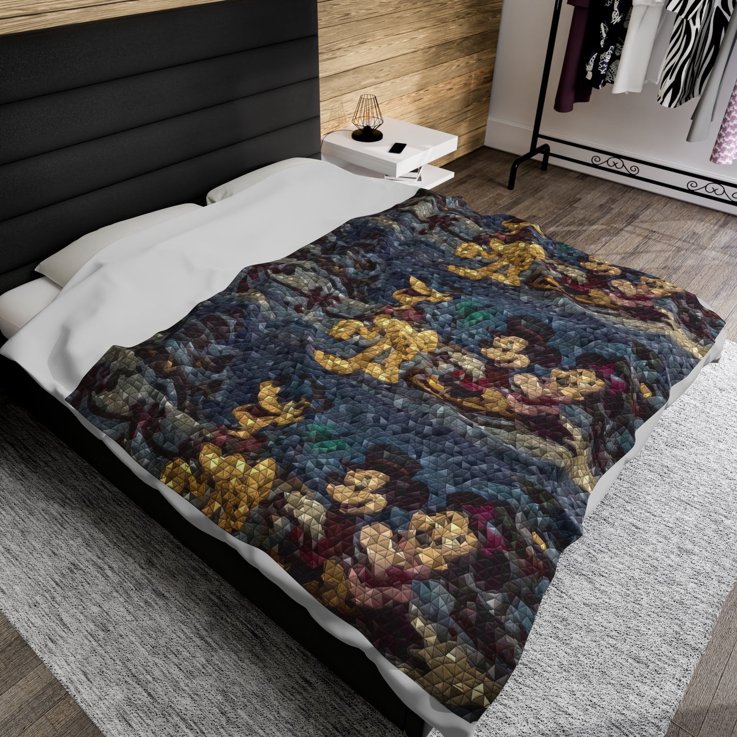 Velveteen Plush Blanket ... Mickey_N_Minnie Mouse & Pluto ... "A Winter Sleigh Ride" ... Original Works. Winter 2023 ...