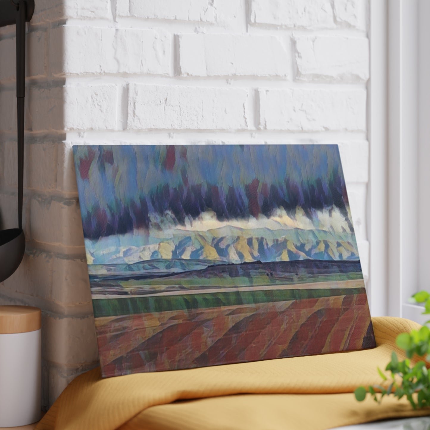 Glass Cutting Board ...  On-The-Prairie .. "The Storm Is Brewing" ... Central Idaho: November 2023 ... Original Works ...