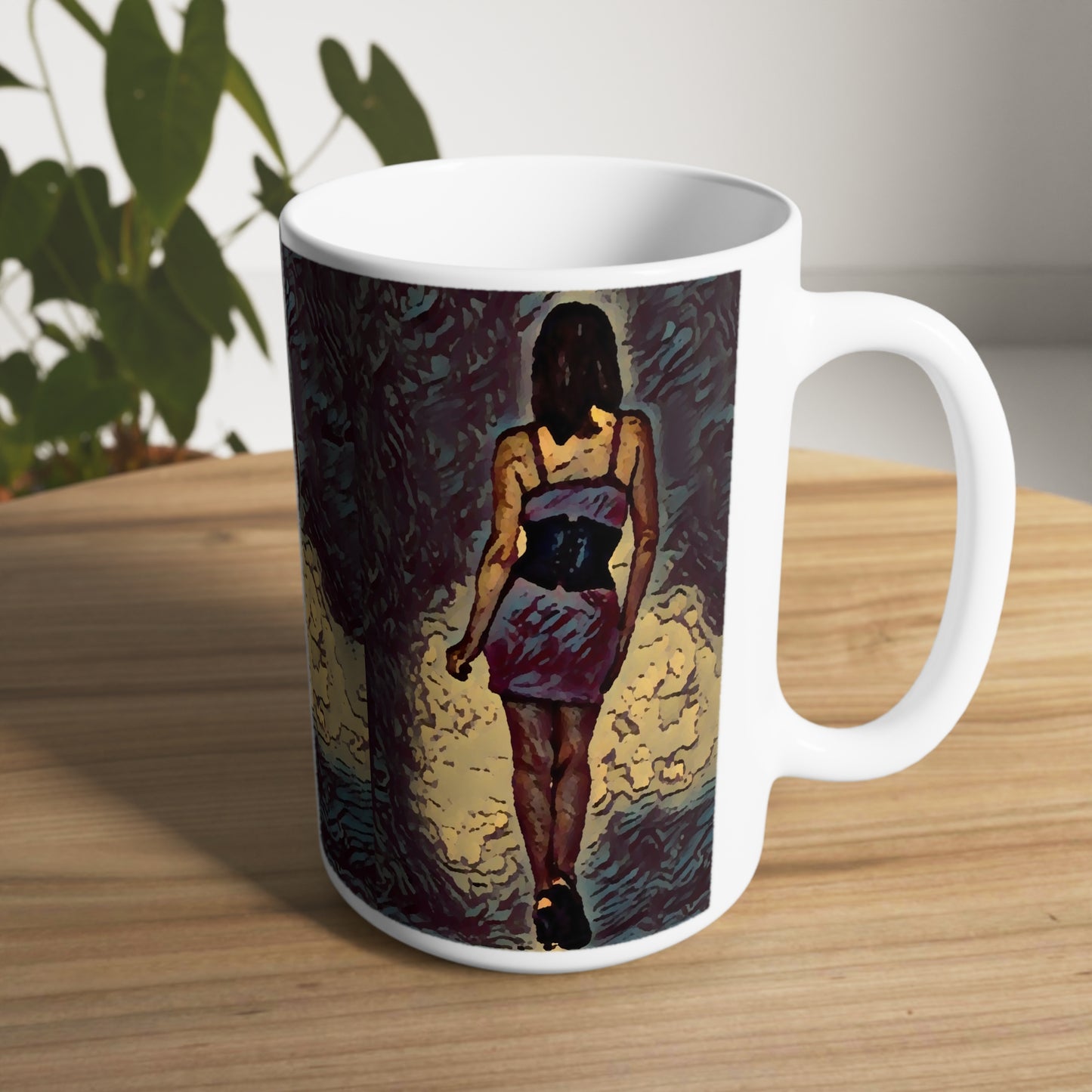 White Ceramic Mug, 11oz and 15oz ...  I'll Walk 'A-Hundred-Miles' In Stilettos ... Original Works ... June 2023. Central Idaho, USA ...