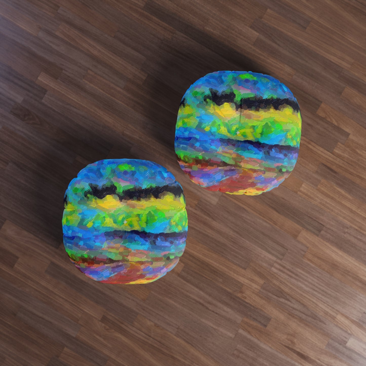 Tufted Floor Pillow, Round ... On-The-Prairie .. "The Storm Is Brewing" ... Central Idaho: November 2023 ... Original Works  ...