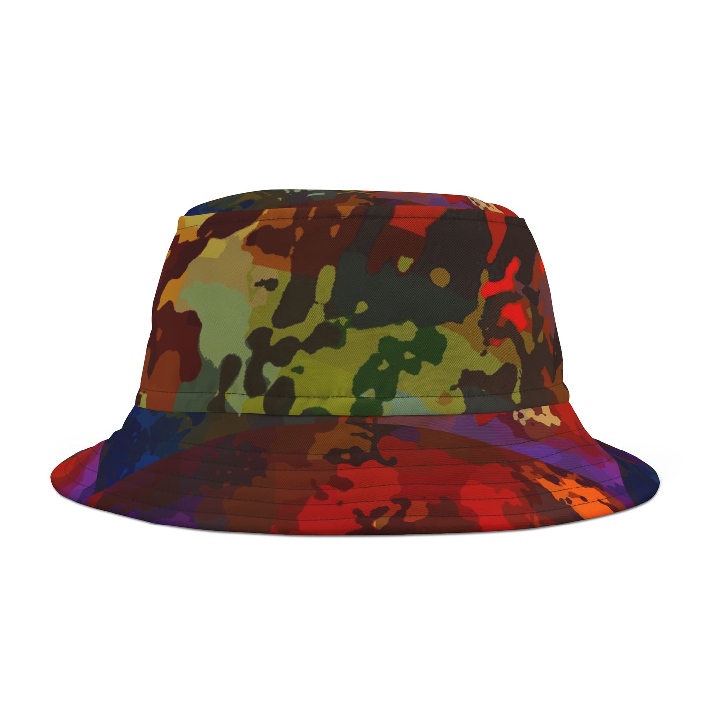 Bucket Hat (AOP) ... Abstract "Parisian Street-Scene & Nightlife Gaiety" ... 'In-The-Rain' ... Original Works ...