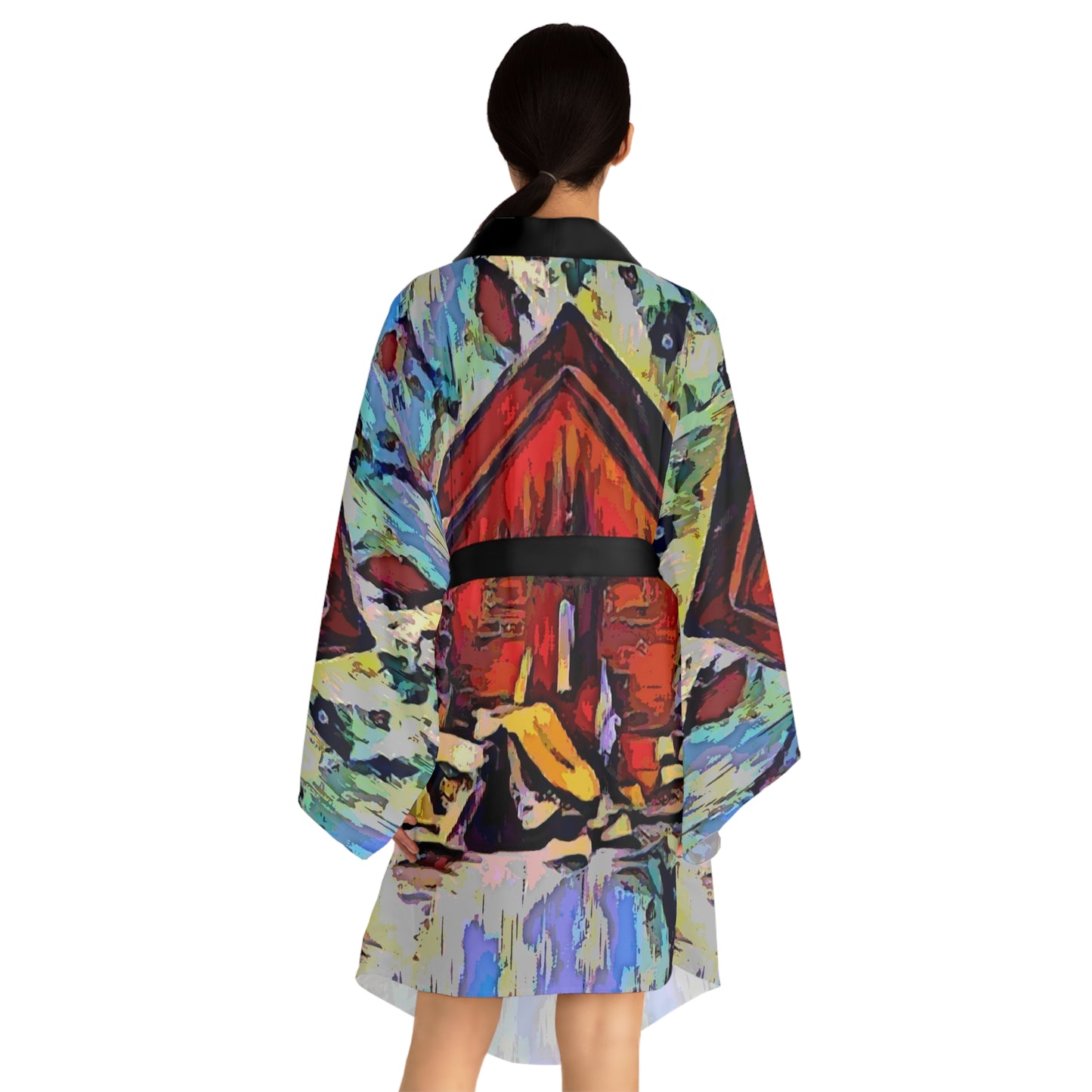 Long Sleeve Kimono Robe (AOP) ... A Very Abstract "Mountain Winter Scene" ... Original Works. Copyright Phot's Photo_LODA: Les Objets D'Art. December 2023 ...