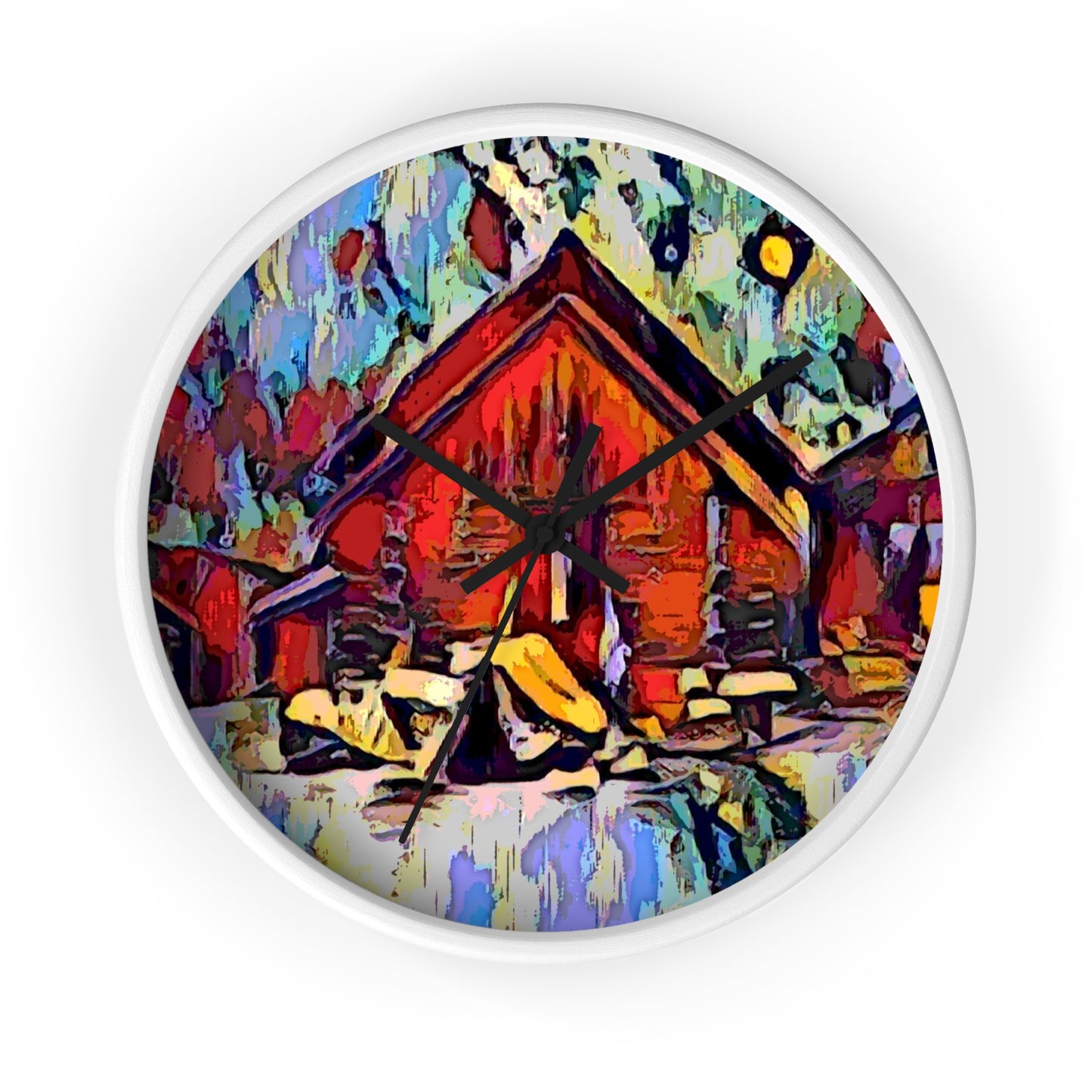 Wall Clock ... A Very Abstract "Mountain Winter Scene" ... Original Works. Copyright Phot's Photo_LODA: Les Objets D'Art. December 2023 ...