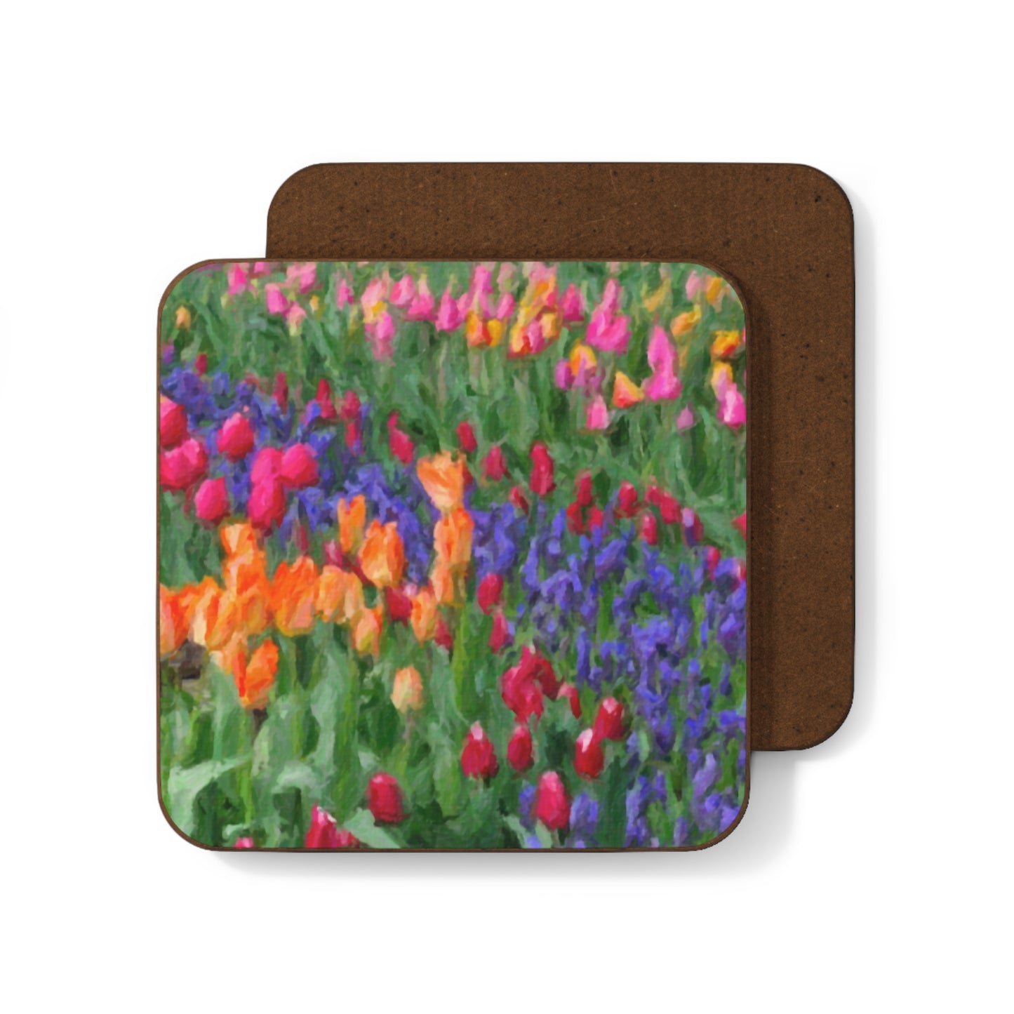 Hardboard Back Coaster ... Skagit Valley Tulips ... Skagit Valley, Washington ... Family Archives ... Original Works ... Circa 1980's ...