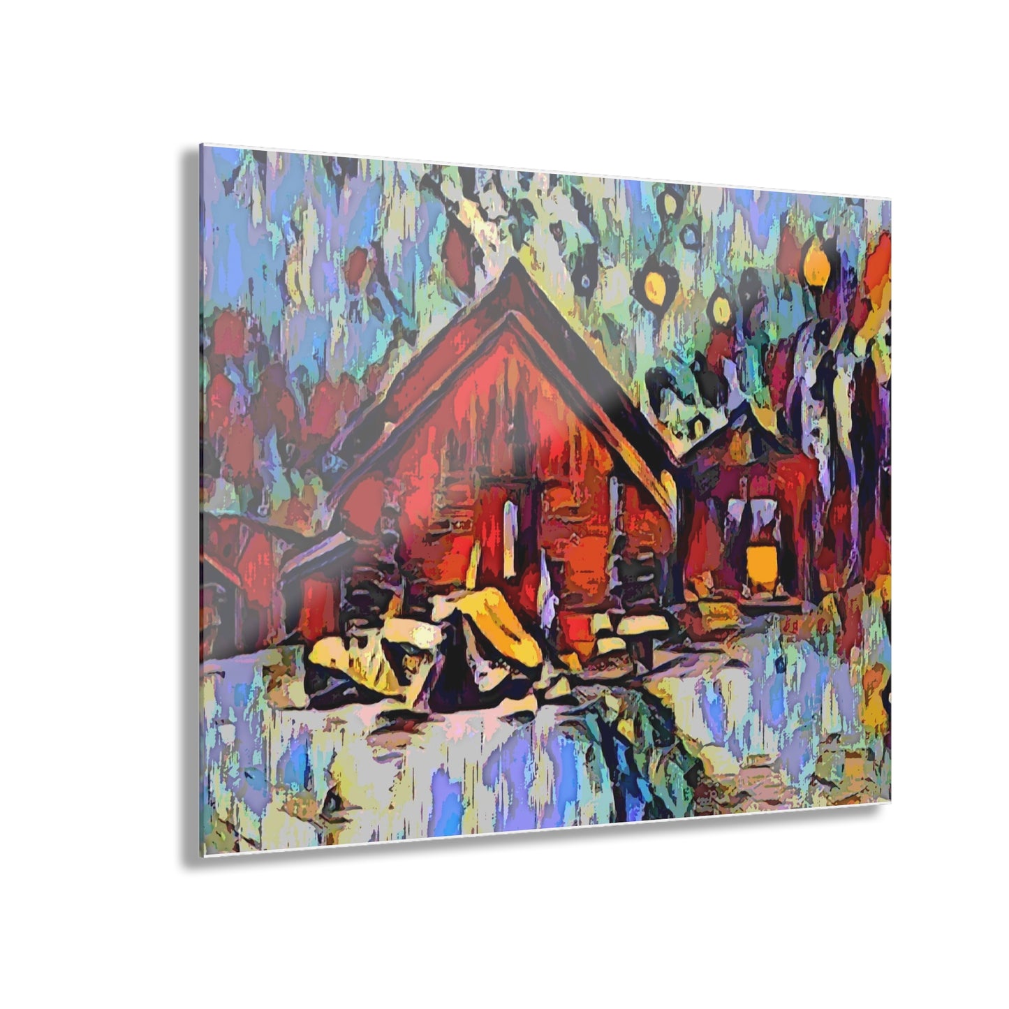 Acrylic Prints (French Cleat Hanging) ... A Very Abstract "Mountain Winter Scene" ... Original Works. Copyright Phot's Photo_LODA: Les Objets D'Art. December 2023 ...