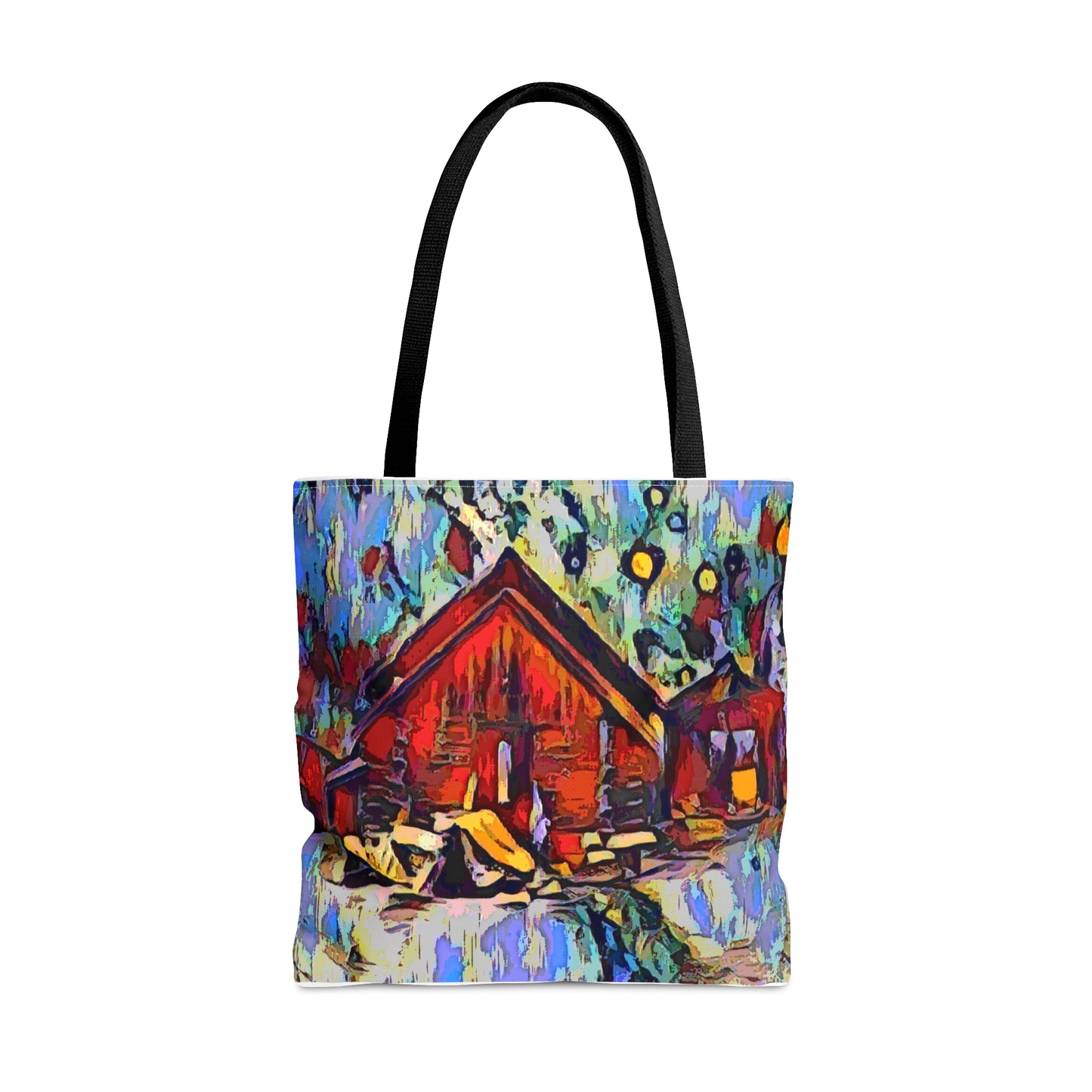 Tote Bag (AOP) ... A Very Abstract "Mountain Winter Scene" ... Original Works. Copyright Phot's Photo_LODA: Les Objets D'Art. December 2023 ...