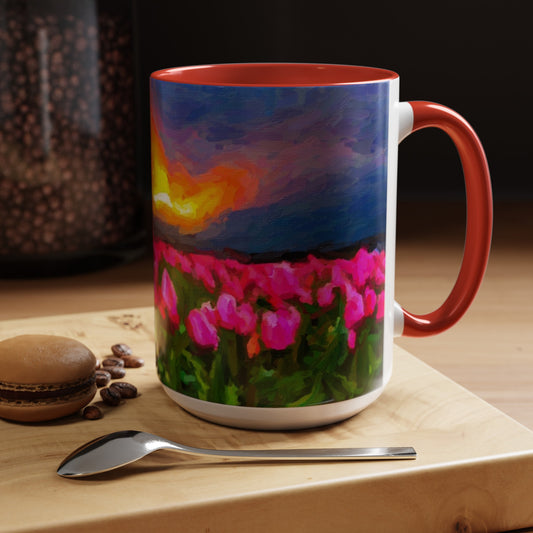 Accent Coffee Mug (11, 15oz) ... Skagit Valley Tulips ... Skagit Valley, Washington ... Family Archives ... Original Works ... Circa 1980's ...