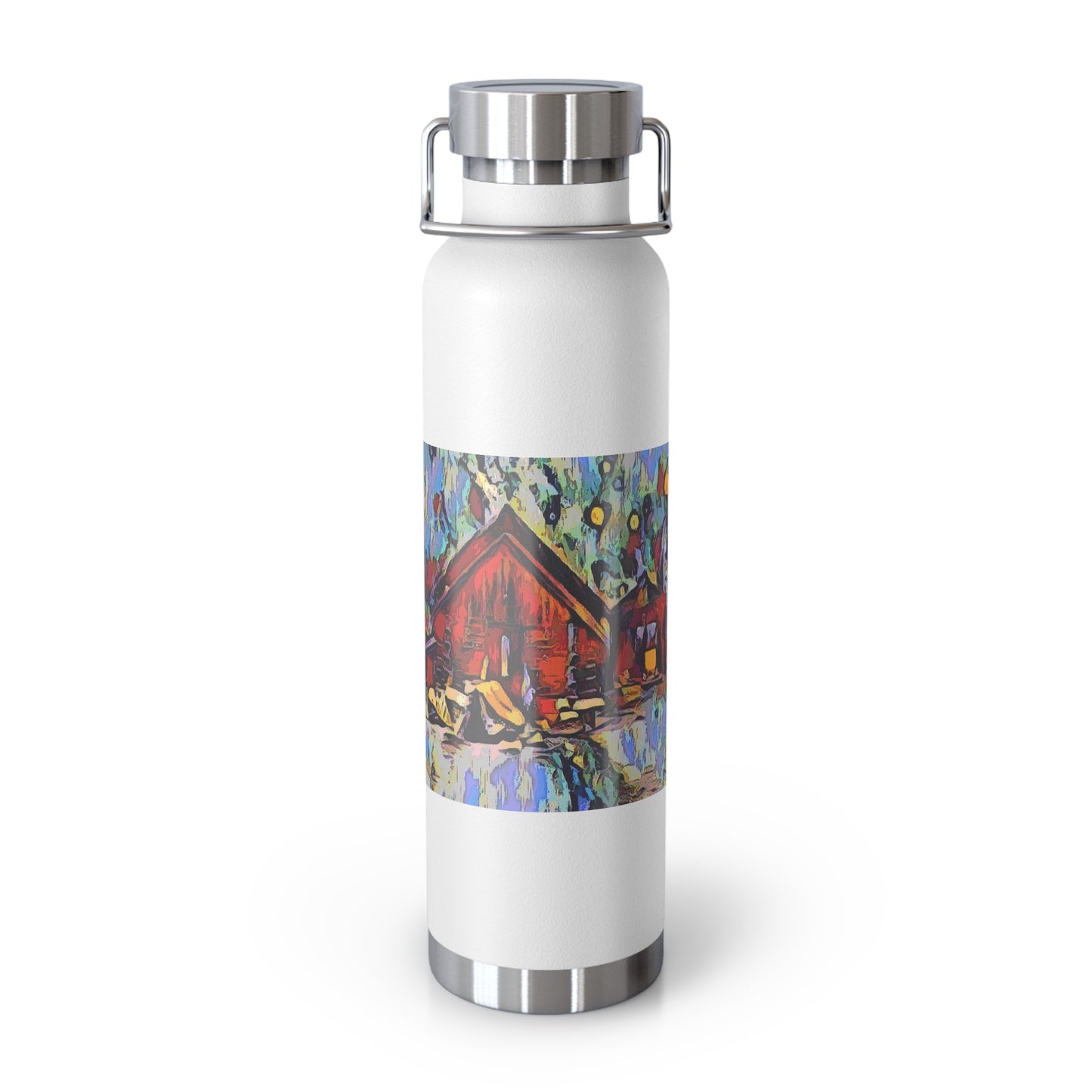 Copper Vacuum Insulated Bottle, 22oz ... A Very Abstract "Mountain Winter Scene" ... Original Works. Copyright Phot's Photo_LODA: Les Objets D'Art. December 2023 ...