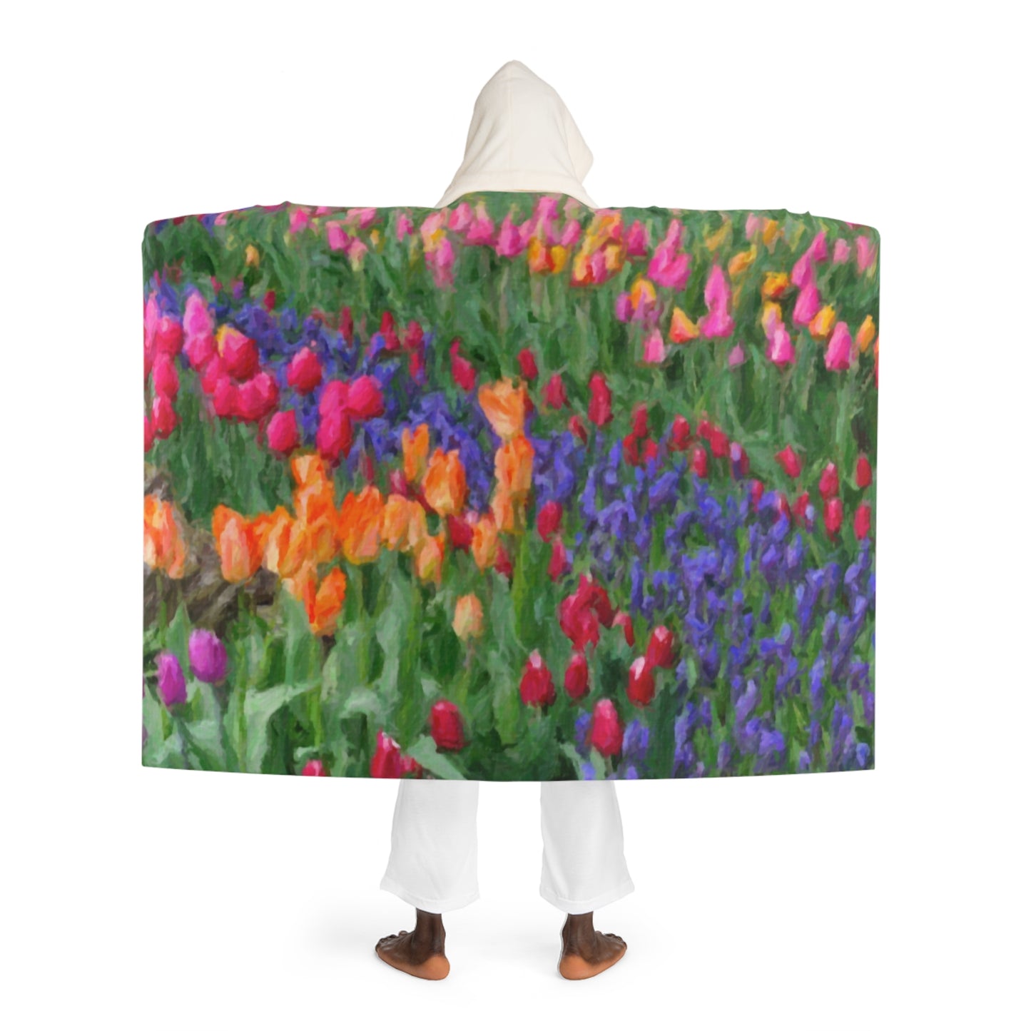 Hooded Sherpa Fleece Blanket ... Skagit Valley Tulips ... Skagit Valley, Washington ... Family Archives ... Original Works ... Circa 1980's ...