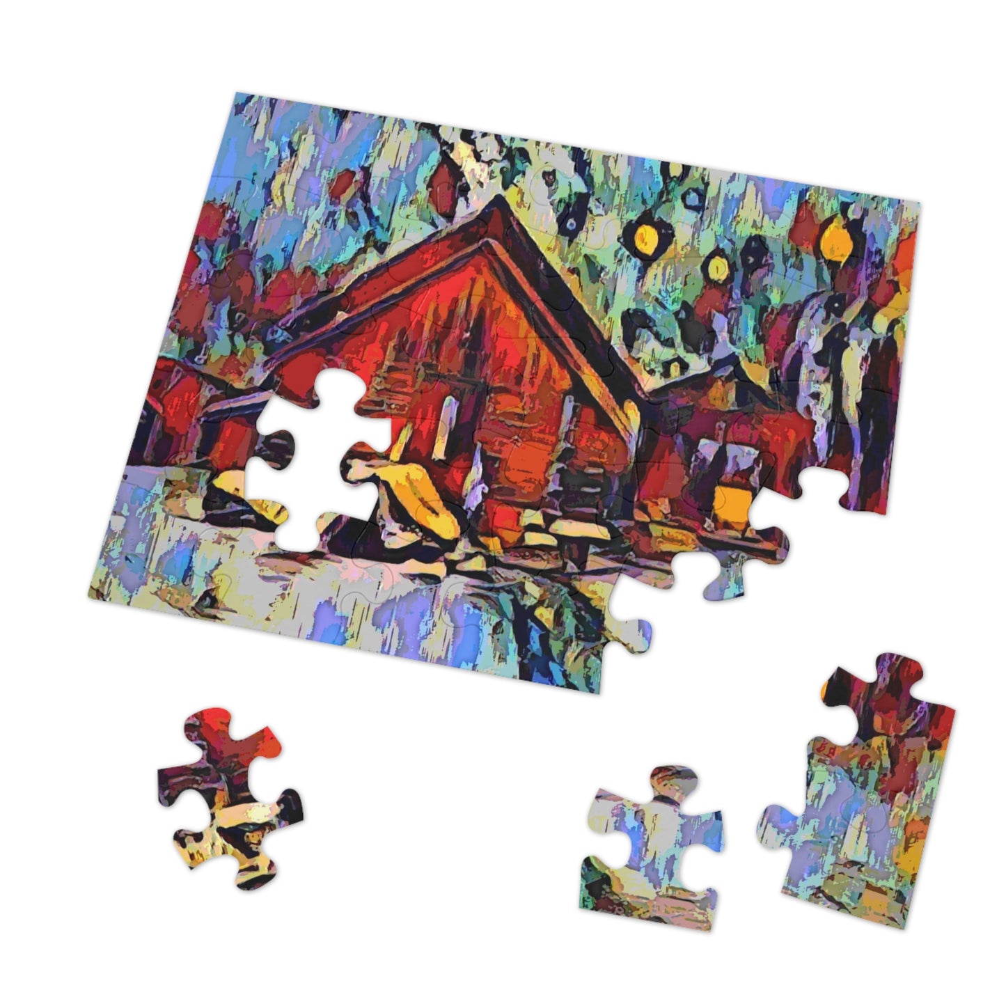 Jigsaw Puzzle (30, 110, 252, 500,1000-Piece) ... A Very Abstract "Mountain Winter Scene" ... Original Works. Copyright Phot's Photo_LODA: Les Objets D'Art. December 2023 ...