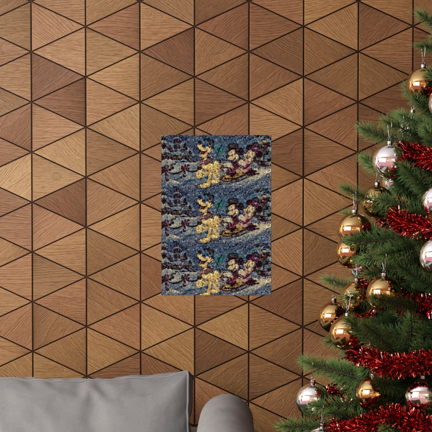 Matte Vertical Posters ... Mickey_N_Minnie Mouse & Pluto ... "A Winter Sleigh Ride" ... Original Works. Winter 2023 ...