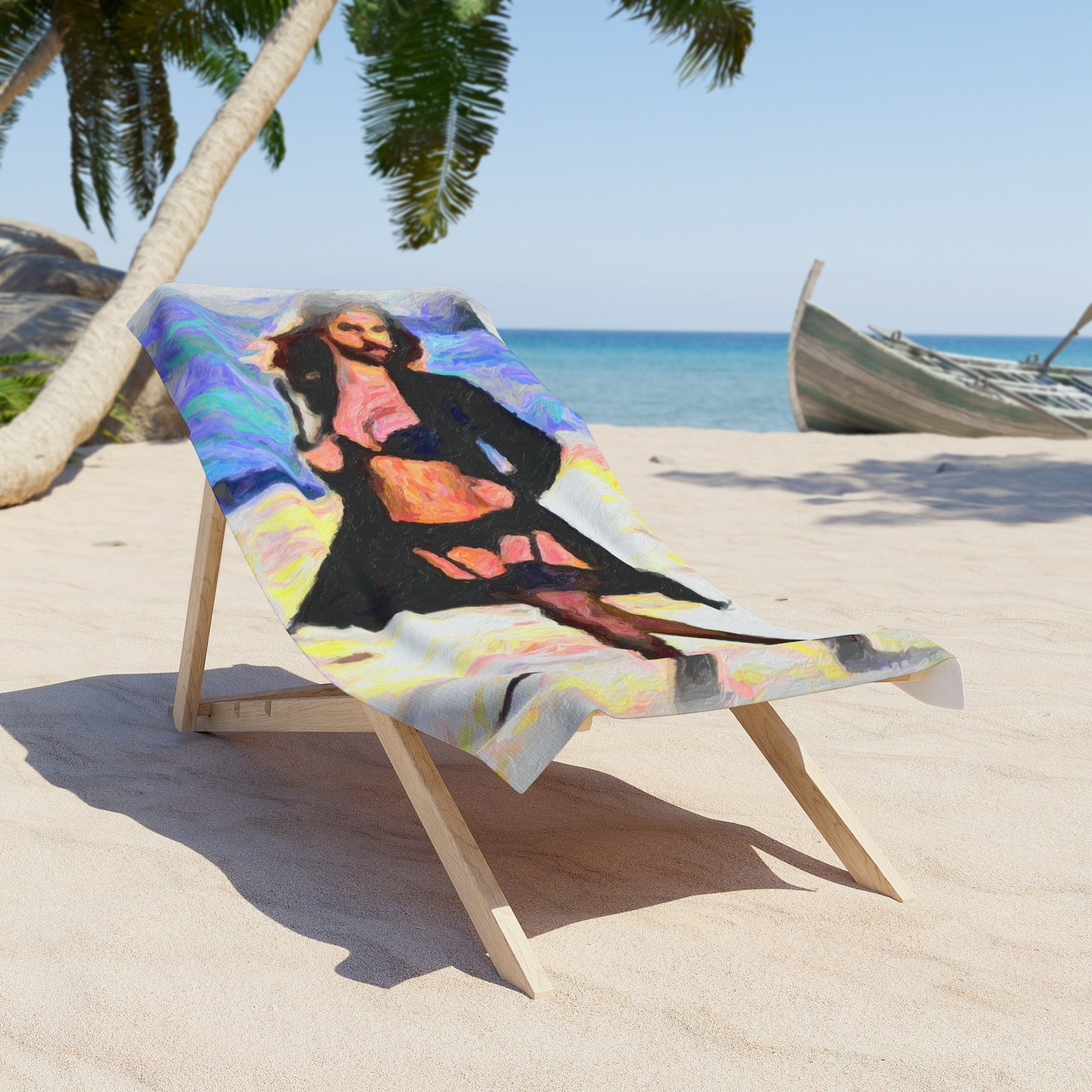 Beach Towel ... The Low Spark of High_HEELED_Boys ... 'Garterbelt & Bra Inclusive!' ... Original Works ...