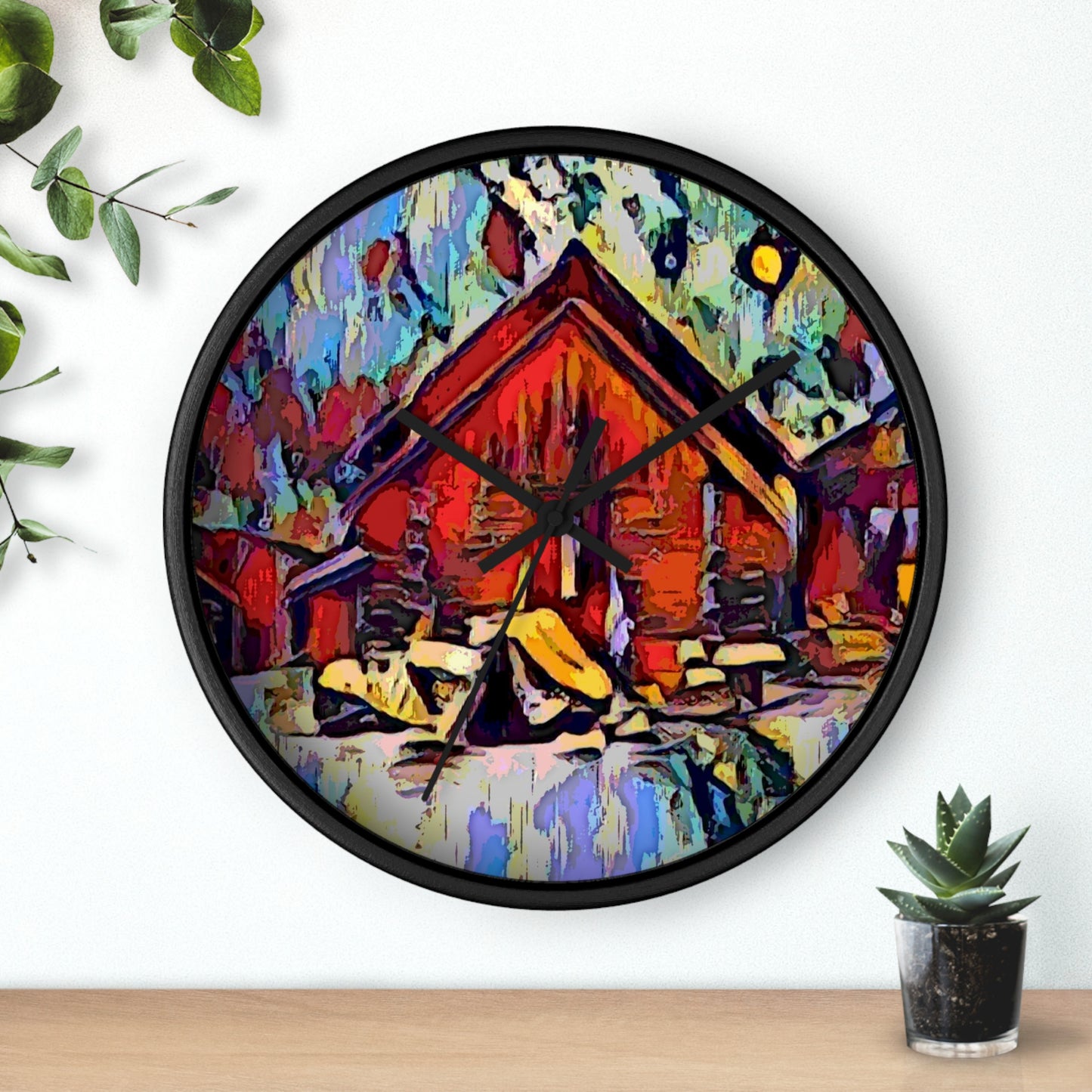 Wall Clock ... A Very Abstract "Mountain Winter Scene" ... Original Works. Copyright Phot's Photo_LODA: Les Objets D'Art. December 2023 ...