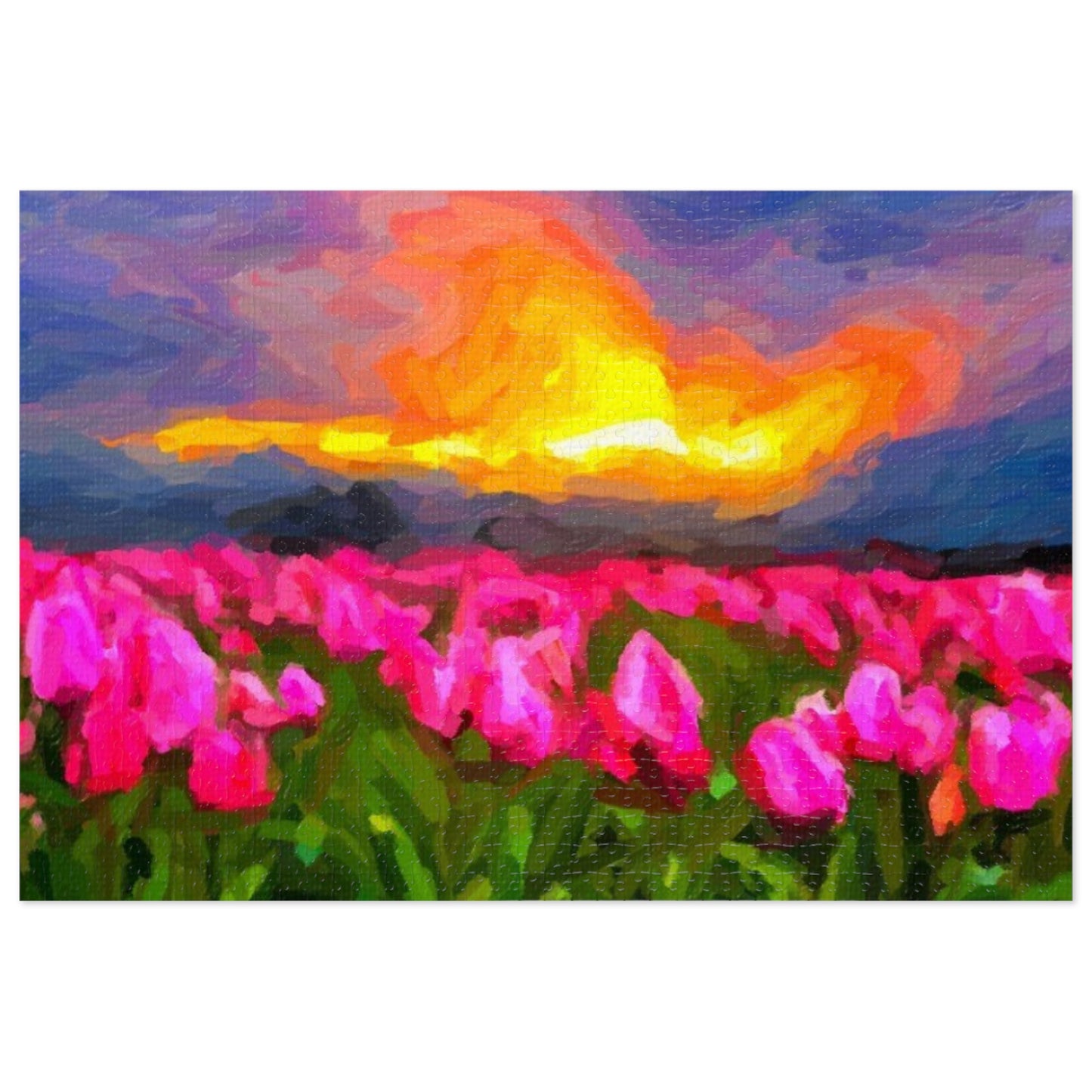 Jigsaw Puzzle (30, 110, 252, 500,1000-Piece) ... Skagit Valley Tulips ... Skagit Valley, Washington ... Family Archives ... Original Works ... Circa 1980's ...