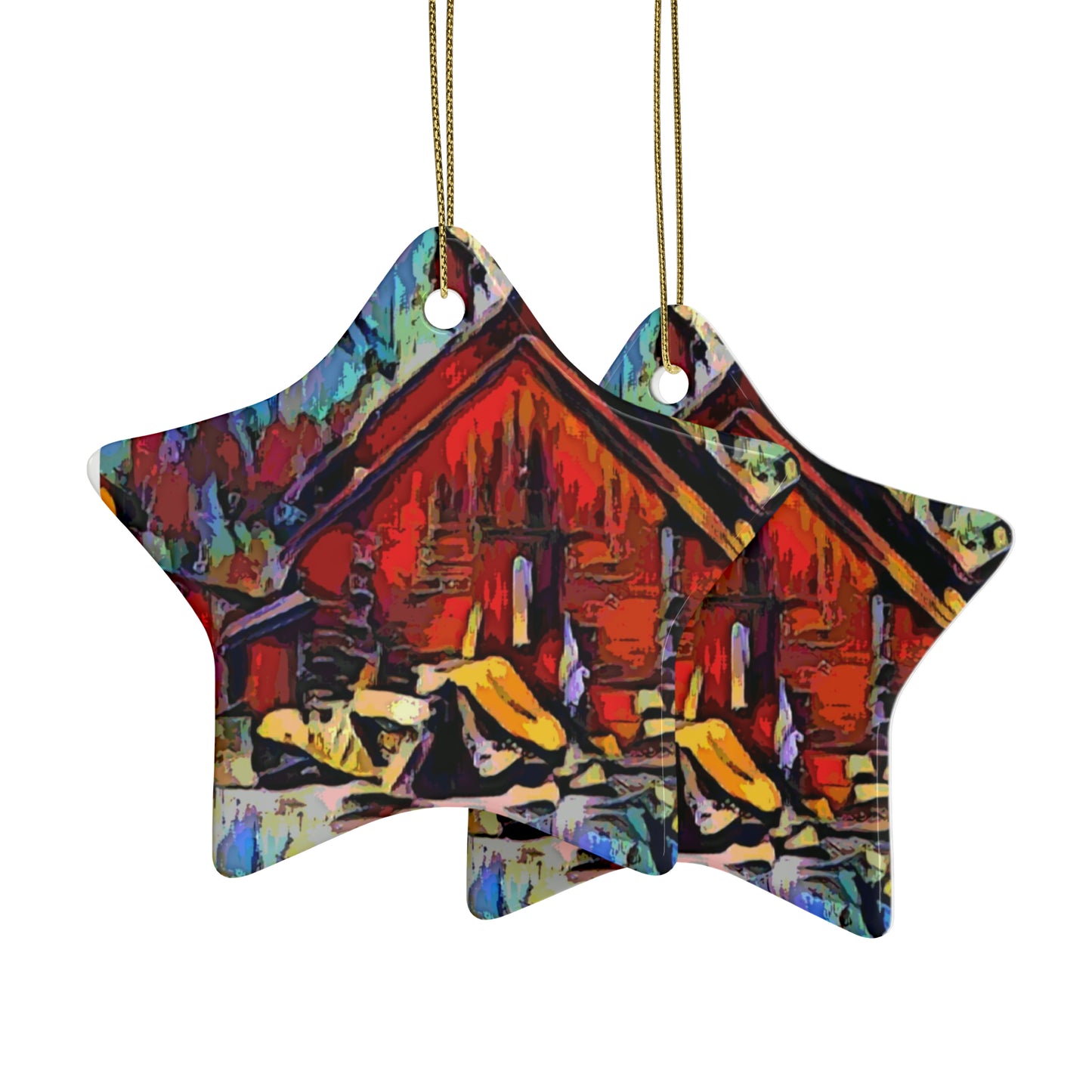 Ceramic Ornaments (1pcs, 5pcs, 10pcs, 20pcs) ... A Very Abstract "Mountain Winter Scene" ... Original Works. Copyright Phot's Photo_LODA: Les Objets D'Art. December 2023 ...