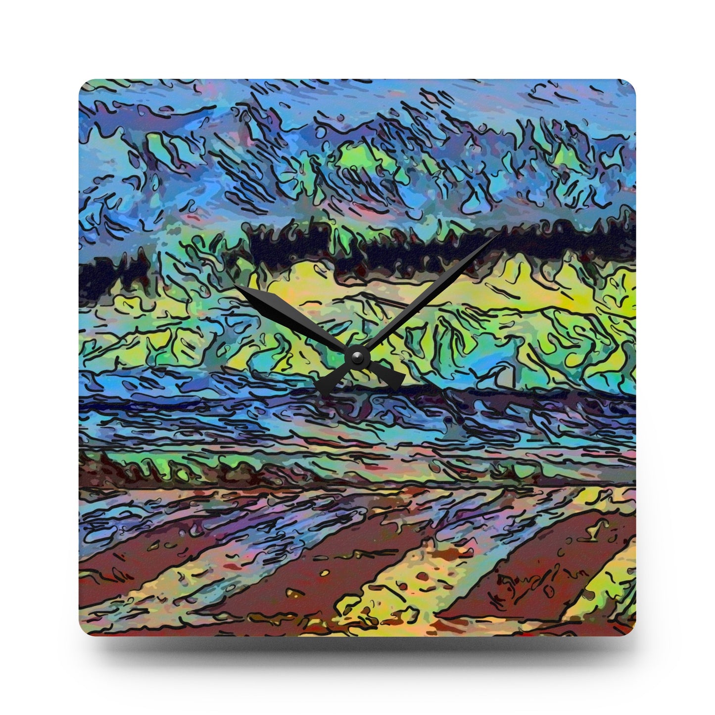 Acrylic Wall Clock ... On-The-Prairie .. "The Storm Is Brewing" ... Central Idaho: November 2023 ... Original Works ...