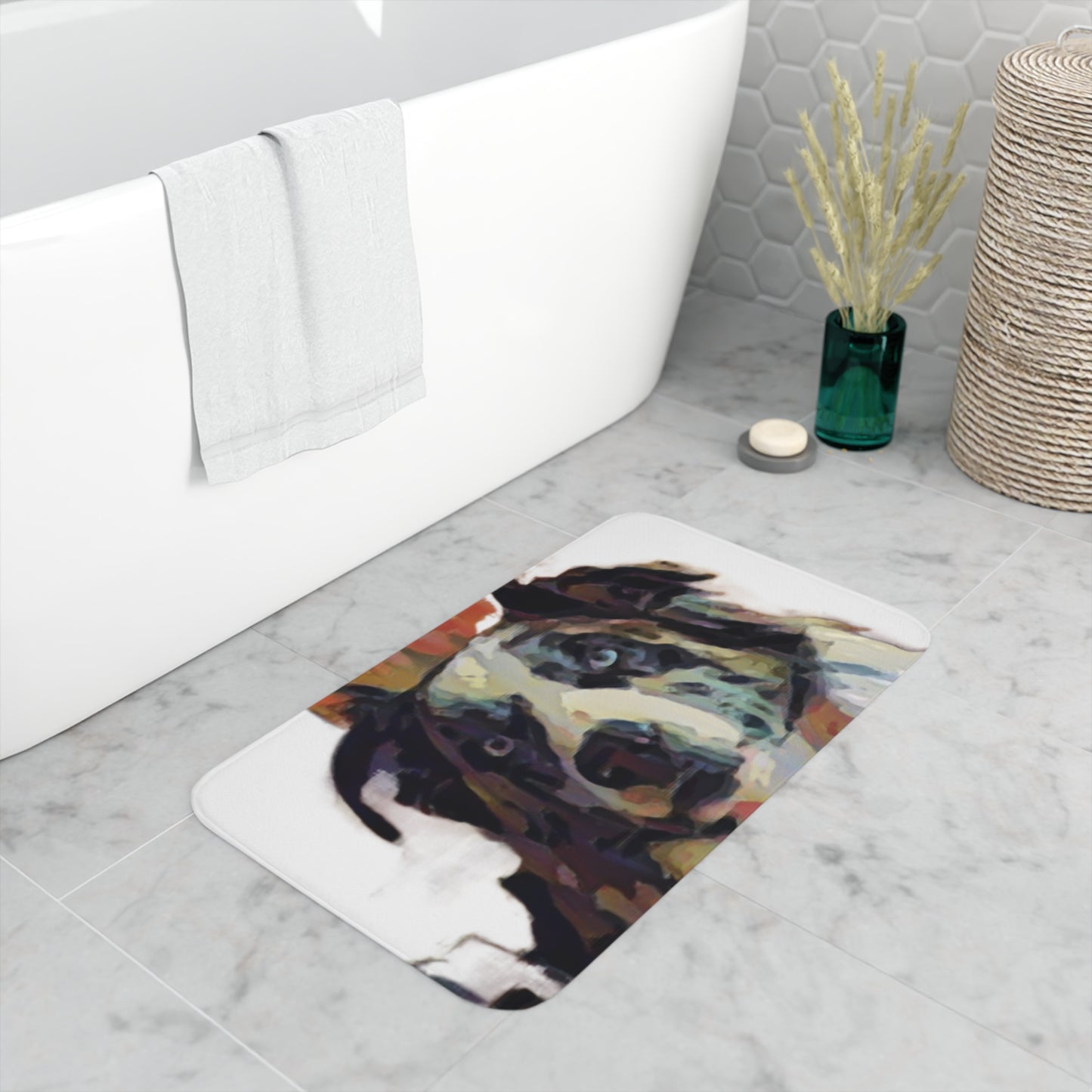 Memory Foam Bath Mat ... Ozzy-Hippensteel ... "Don't Cry Now ... Dry-Your-Eyes ... On-The-Wind". Original Works. May 2023.