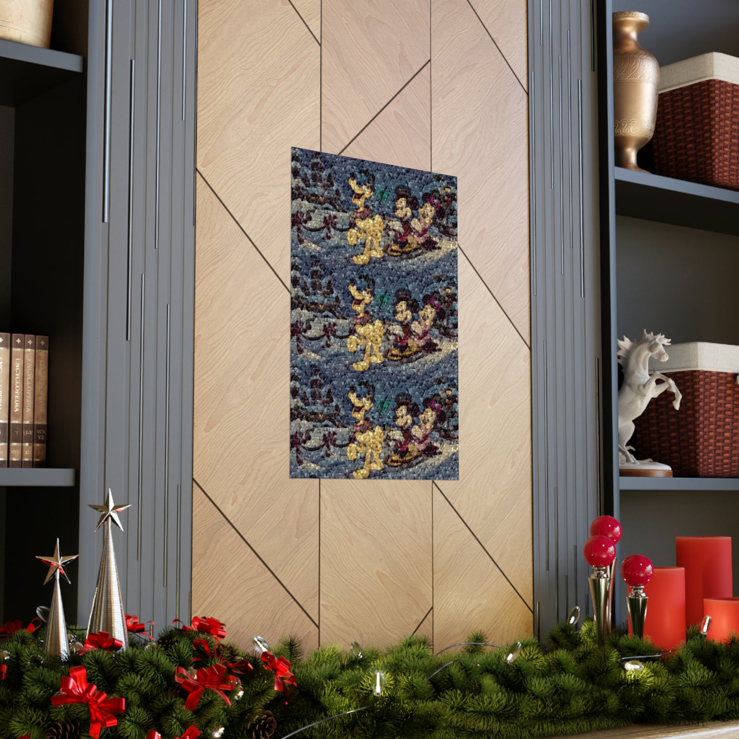 Matte Vertical Posters ... Mickey_N_Minnie Mouse & Pluto ... "A Winter Sleigh Ride" ... Original Works. Winter 2023 ...