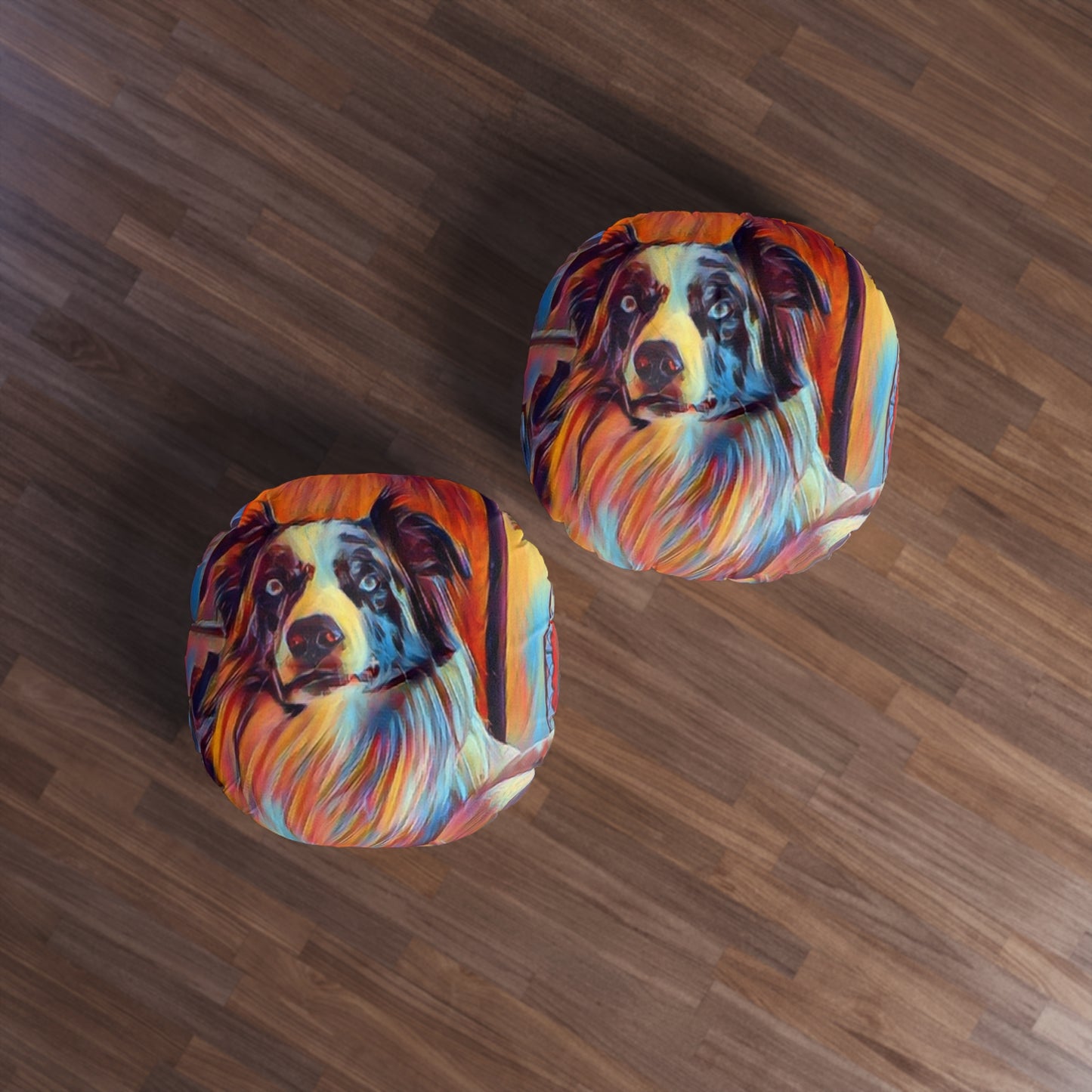 Tufted Floor Pillow, Round ... Ozzy-Hippensteel ... "Don't Cry Now ... Dry-Your-Eyes ... On-The-Wind". Original Works. May 2023.