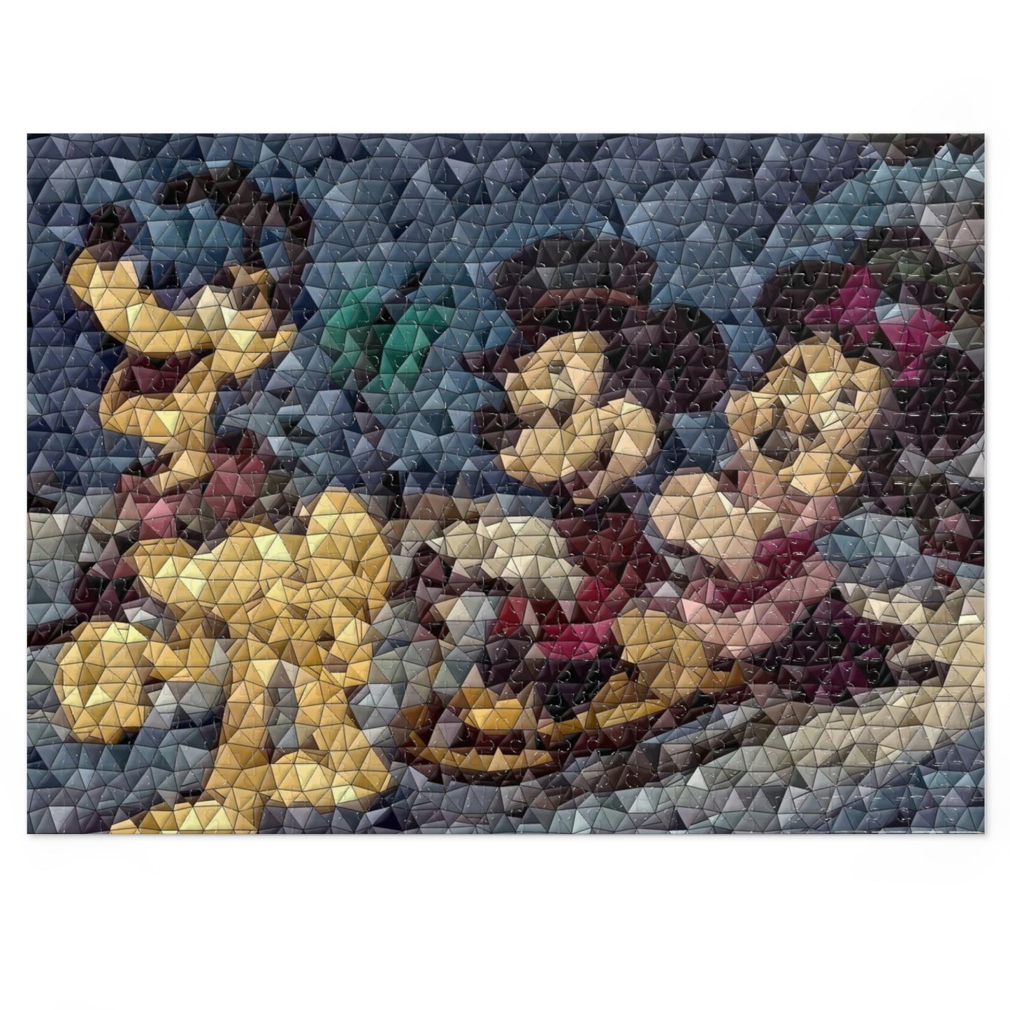 Jigsaw Puzzle (30, 110, 252, 500,1000-Piece) ... Mickey_N_Minnie Mouse & Pluto ... "A Winter Sleigh Ride" ... Original Works. Winter 2023 ...