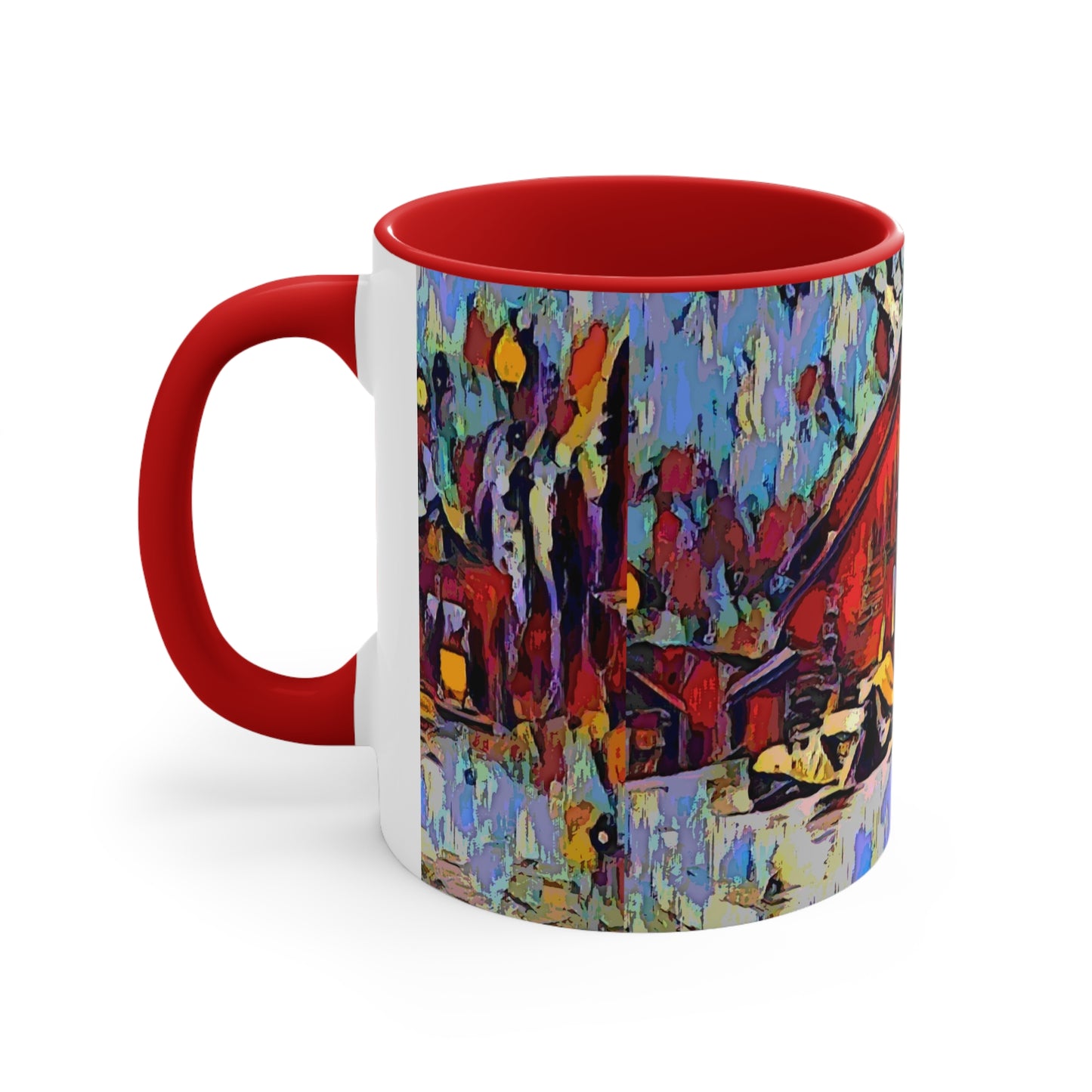 Accent Coffee Mug, 11oz ... A Very Abstract "Mountain Winter Scene" ... Original Works. Copyright Phot's Photo_LODA: Les Objets D'Art. December 2023 ...