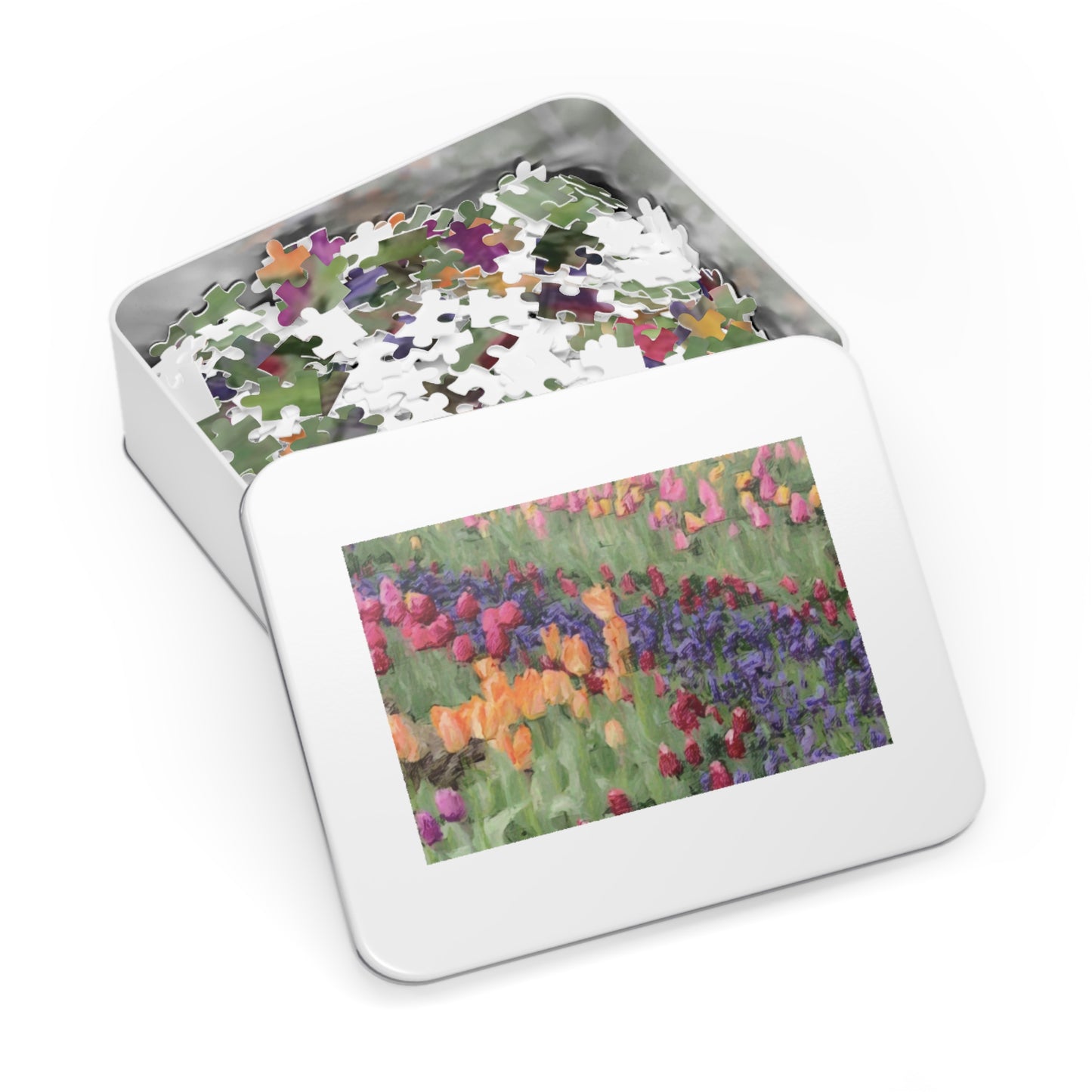 Jigsaw Puzzle (30, 110, 252, 500,1000-Piece) ... Skagit Valley Tulips ... Skagit Valley, Washington ... Family Archives ... Original Works ... Circa 1980's ...