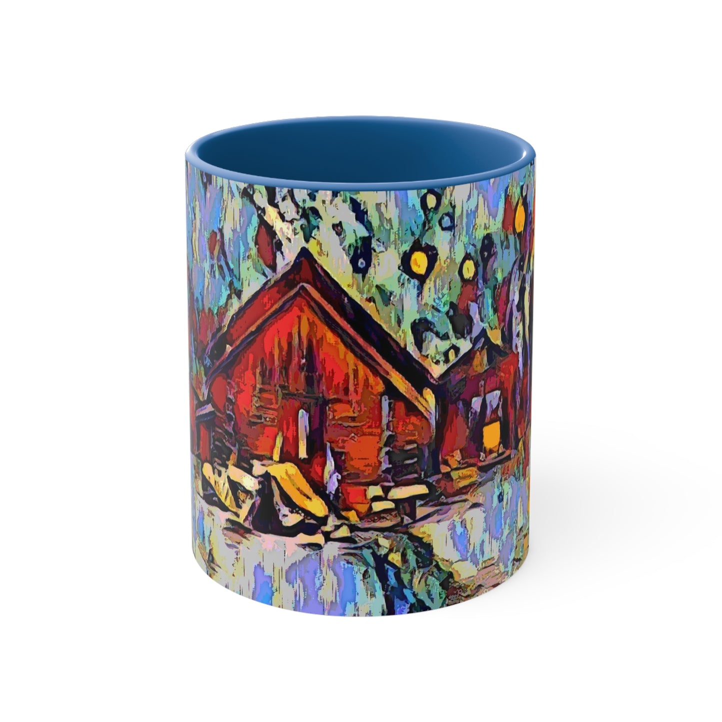 Accent Coffee Mug, 11oz ... A Very Abstract "Mountain Winter Scene" ... Original Works. Copyright Phot's Photo_LODA: Les Objets D'Art. December 2023 ...