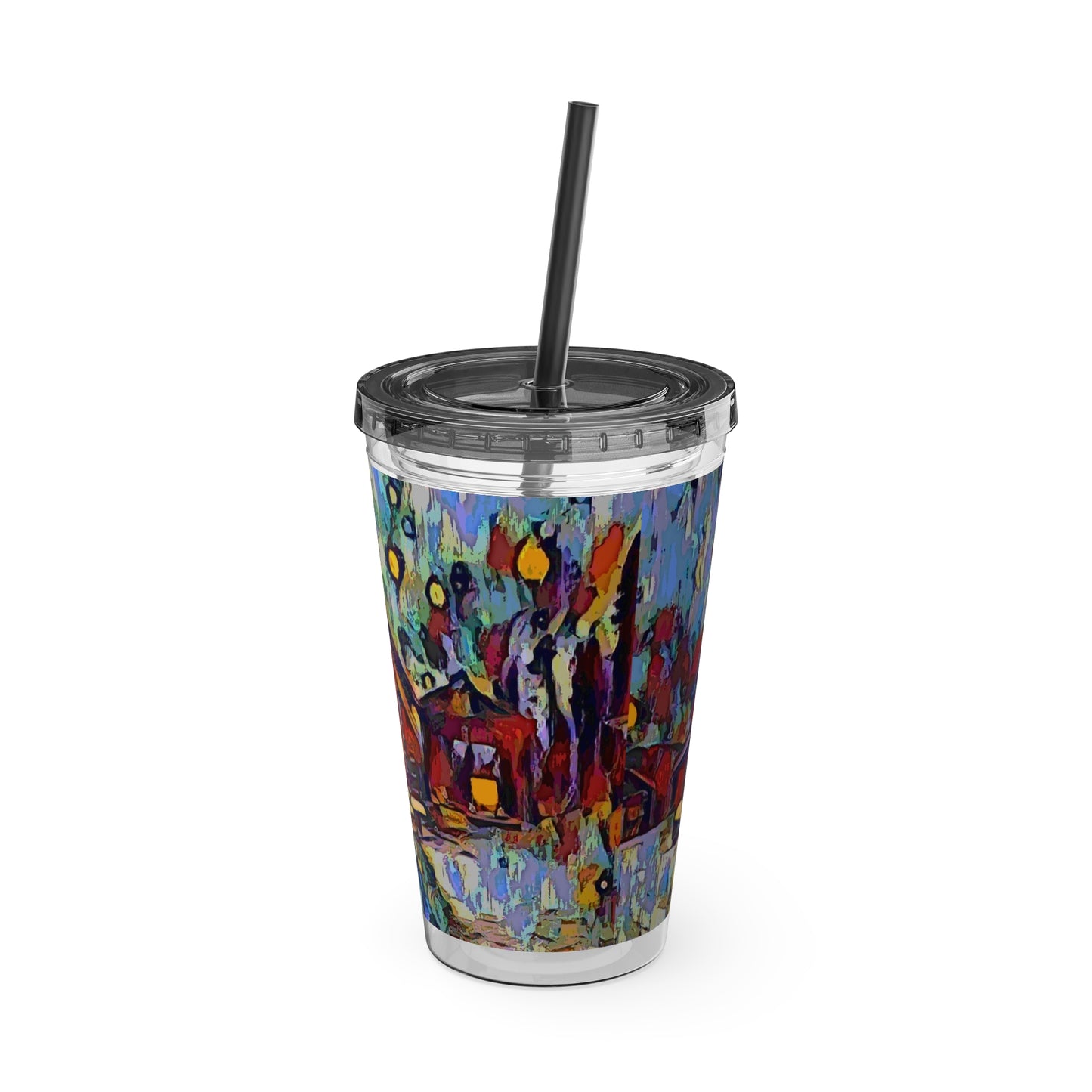 Sunsplash Tumbler with Straw, 16oz ... A Very Abstract "Mountain Winter Scene" ... Original Works. Copyright Phot's Photo_LODA: Les Objets D'Art. December 2023 ...