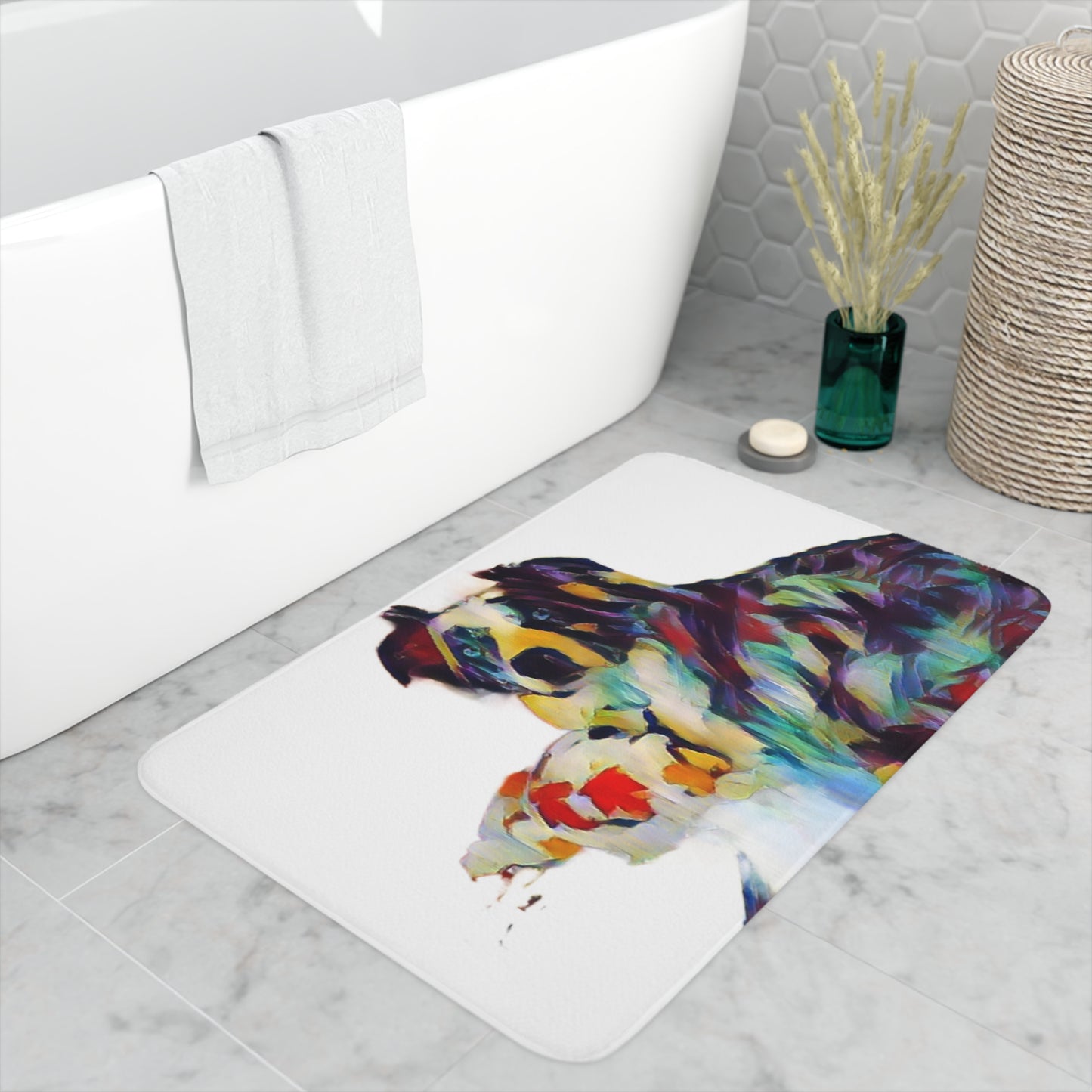 Memory Foam Bath Mat ... Ozzy-Hippensteel ... "Don't Cry Now ... Dry-Your-Eyes ... On-The-Wind". Original Works. May 2023.