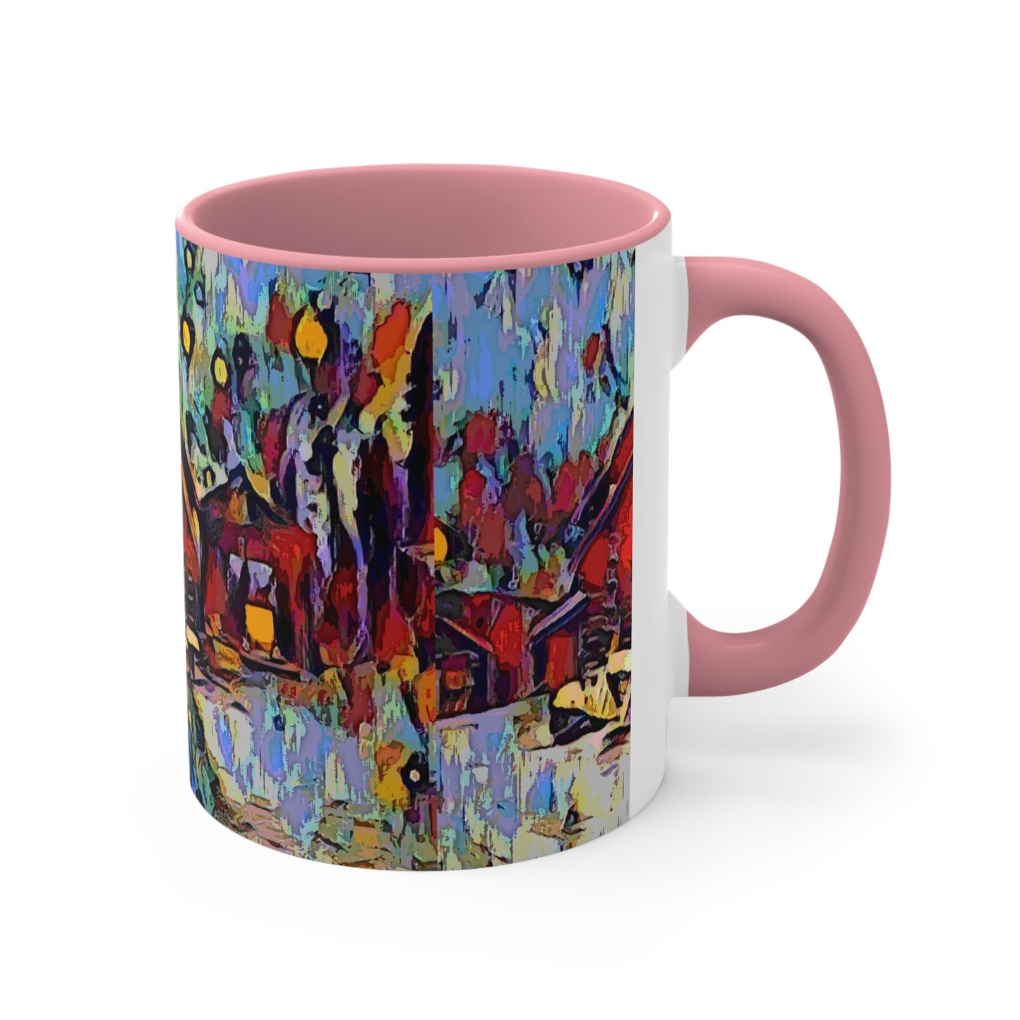 Accent Coffee Mug, 11oz ... A Very Abstract "Mountain Winter Scene" ... Original Works. Copyright Phot's Photo_LODA: Les Objets D'Art. December 2023 ...