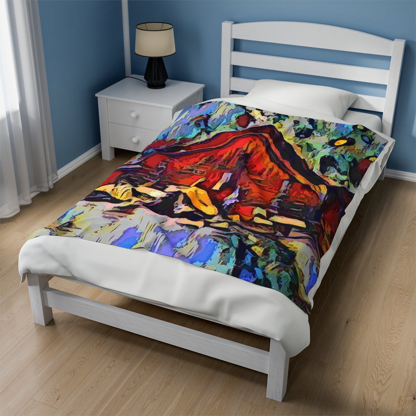 Velveteen Plush Blanket ... A Very Abstract "Mountain Winter Scene" ... Original Works. Copyright Phot's Photo_LODA: Les Objets D'Art. December 2023 ...
