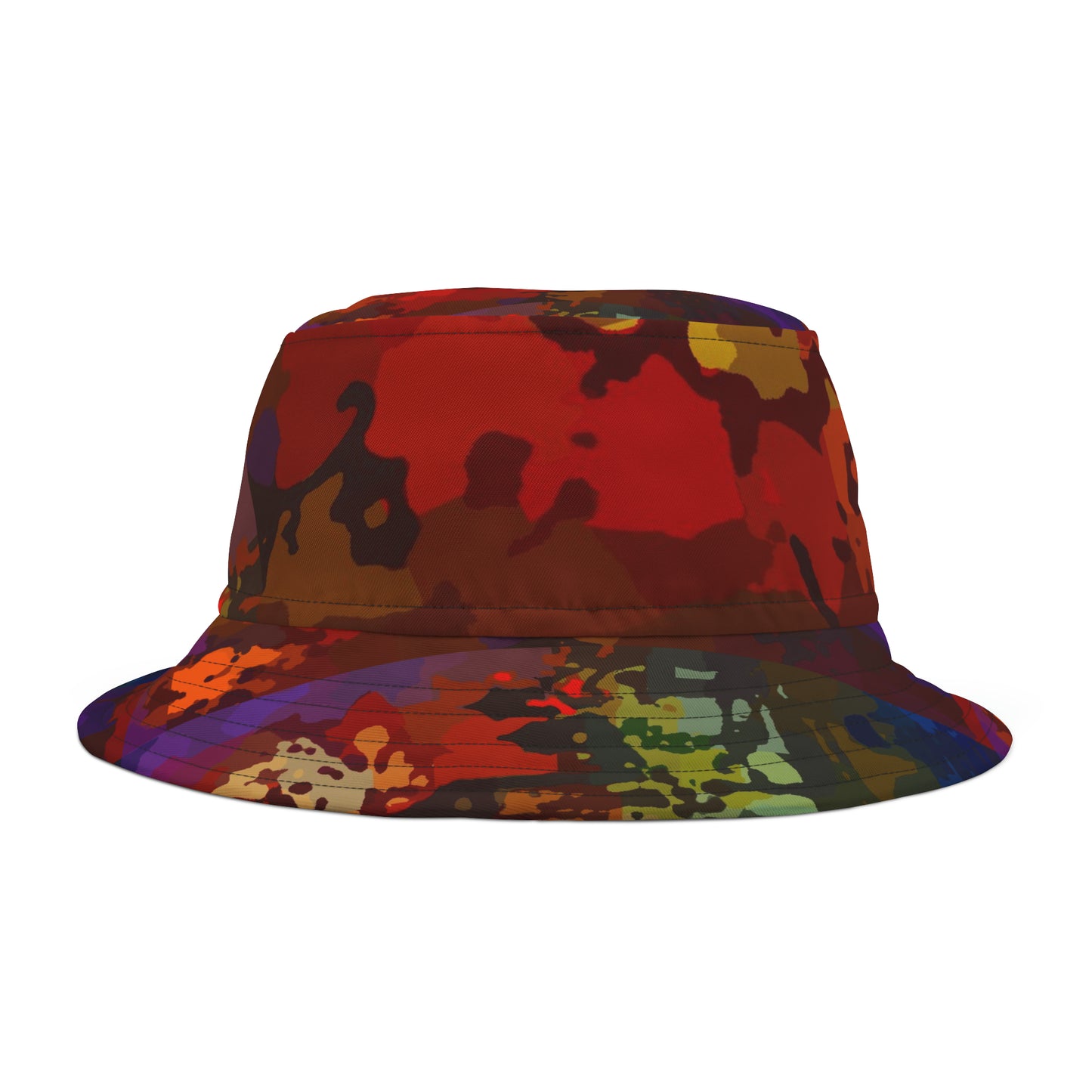 Bucket Hat (AOP) ... Abstract "Parisian Street-Scene & Nightlife Gaiety" ... 'In-The-Rain' ... Original Works ...
