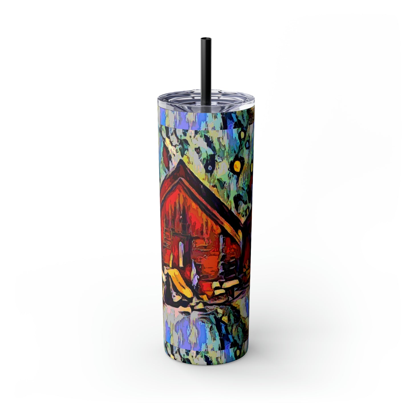 Skinny Tumbler with Straw, 20oz ... A Very Abstract "Mountain Winter Scene" ... Original Works. Copyright Phot's Photo_LODA: Les Objets D'Art. December 2023 ...