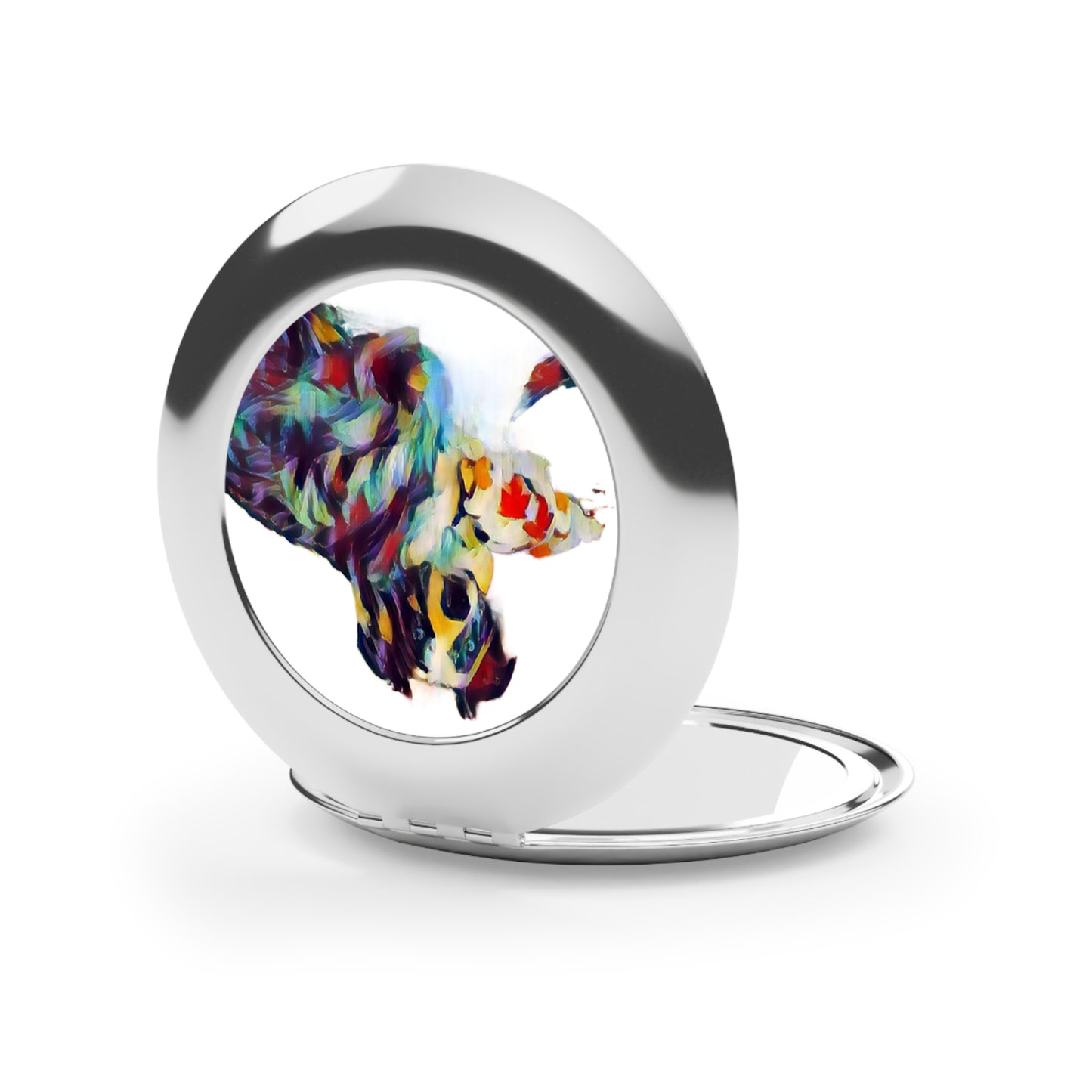 Compact Travel Mirror ... Ozzy-Hippensteel ... "Don't Cry Now ... Dry-Your-Eyes ... On-The-Wind". Original Works. May 2023.