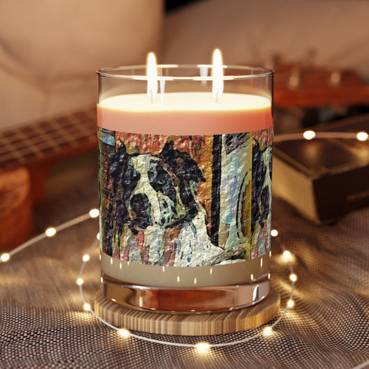 Scented Candle - Full Glass, 11oz ... Ozzy-Hippensteel ... "Don't Cry Now ... Dry-Your-Eyes ... On-The-Wind". Original Works. May 2023.