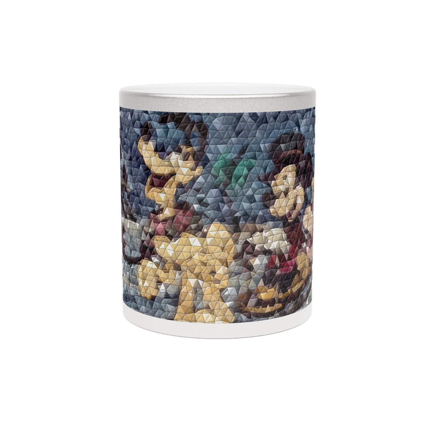 Metallic Mug (Silver\Gold) ... Mickey_N_Minnie Mouse & Pluto ... "A Winter Sleigh Ride" ... Original Works. Winter 2023 ...