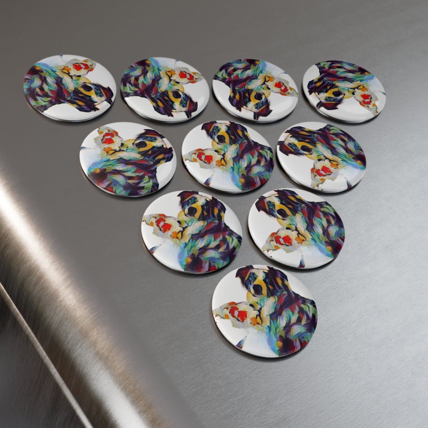 Button Magnet, Round (1 & 10 pcs) ... Ozzy-Hippensteel ... "Don't Cry Now ... Dry-Your-Eyes ... On-The-Wind". Original Works. May 2023.