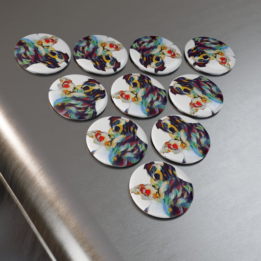 Button Magnet, Round (1 & 10 pcs) ... Ozzy-Hippensteel ... "Don't Cry Now ... Dry-Your-Eyes ... On-The-Wind". Original Works. May 2023.