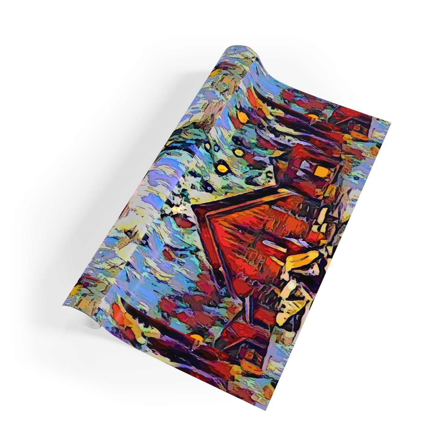 Gift Wrapping Paper Rolls, 1pc ... A Very Abstract "Mountain Winter Scene" ... Original Works. Copyright Phot's Photo_LODA: Les Objets D'Art. December 2023 ...
