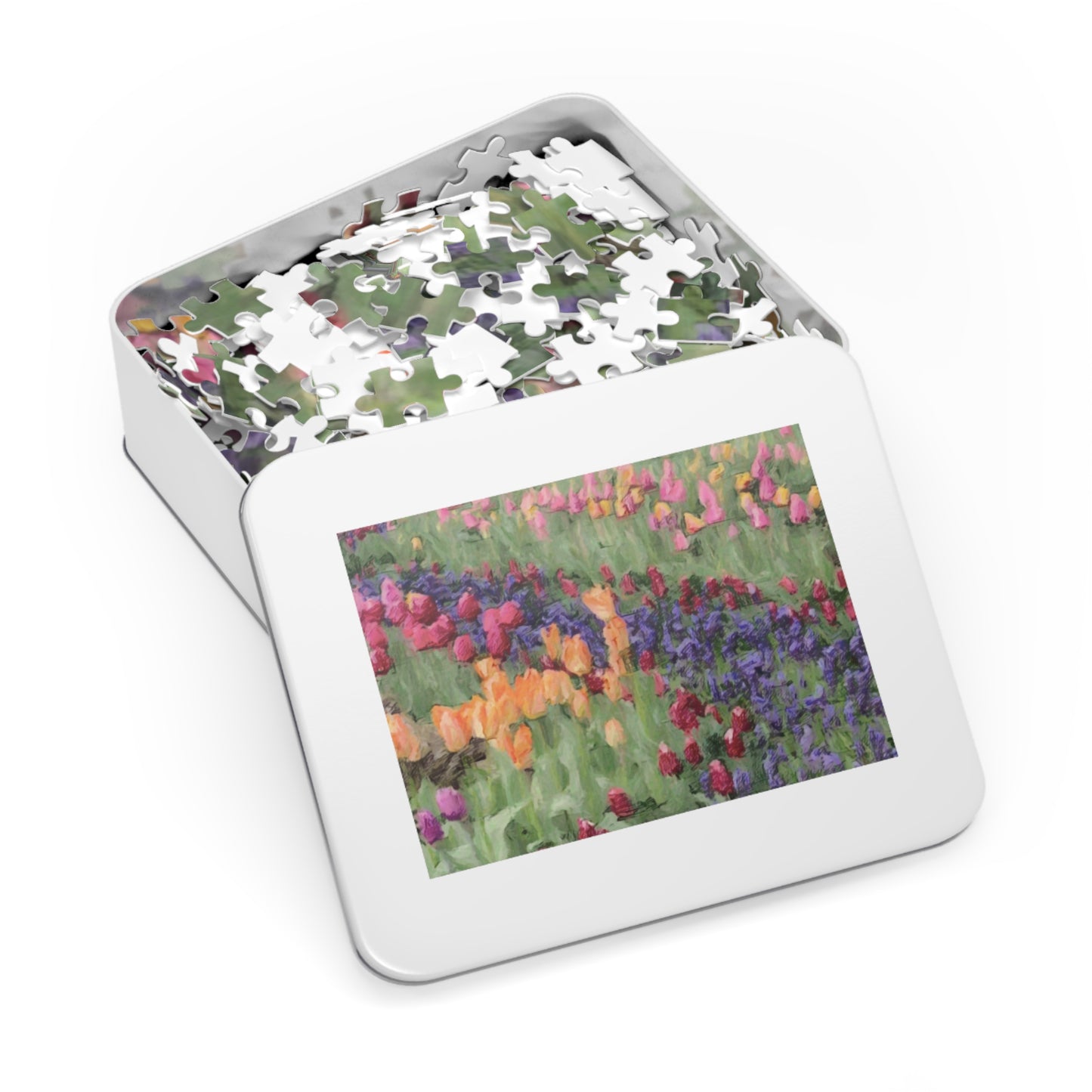 Jigsaw Puzzle (30, 110, 252, 500,1000-Piece) ... Skagit Valley Tulips ... Skagit Valley, Washington ... Family Archives ... Original Works ... Circa 1980's ...
