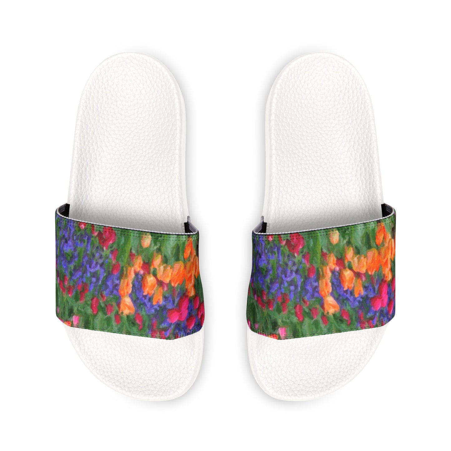 Men's PU Slide Sandals ... Skagit Valley Tulips ... Skagit Valley, Washington ... Family Archives ... Original Works ... Circa 1980's ...