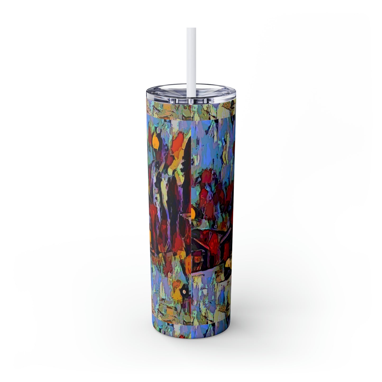 Skinny Tumbler with Straw, 20oz ... A Very Abstract "Mountain Winter Scene" ... Original Works. Copyright Phot's Photo_LODA: Les Objets D'Art. December 2023 ...