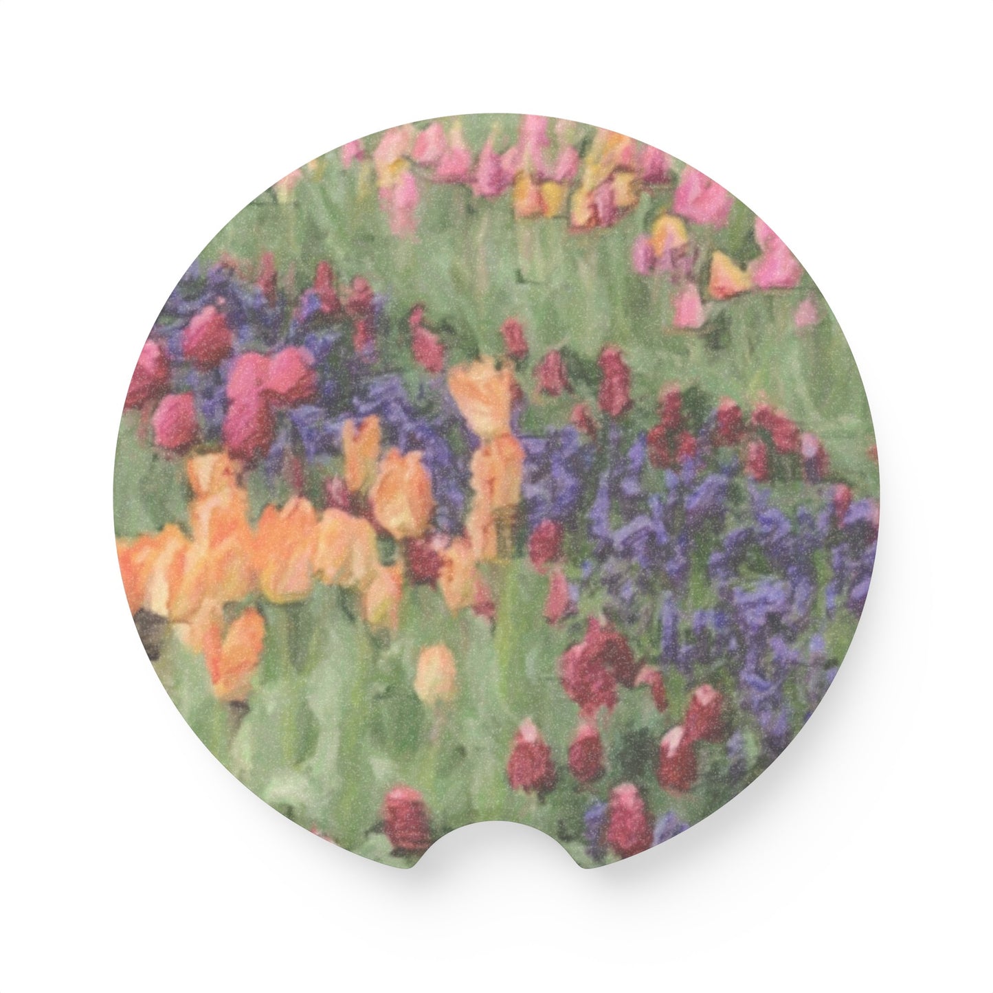 Soapstone Car Coaster ... Skagit Valley Tulips ... Skagit Valley, Washington ... Family Archives ... Original Works ... Circa 1980's ...