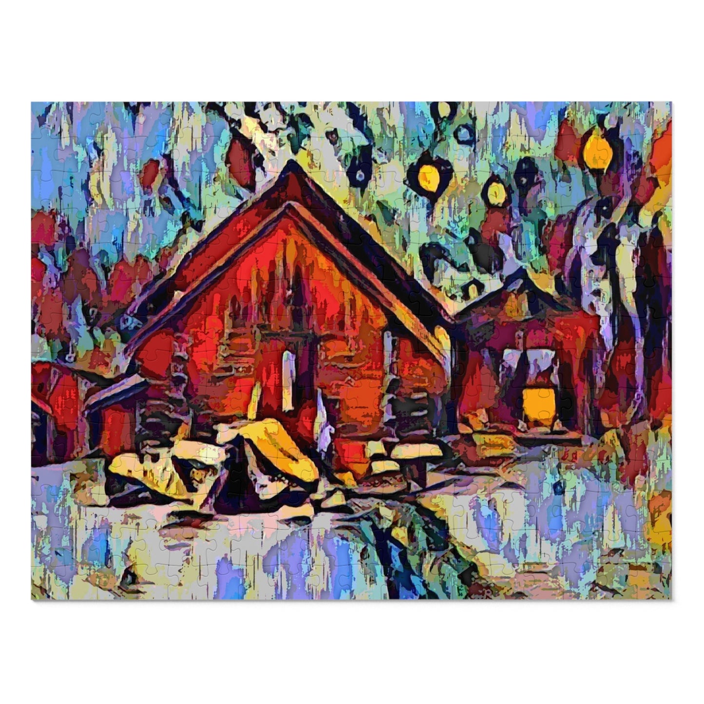 Jigsaw Puzzle (30, 110, 252, 500,1000-Piece) ... A Very Abstract "Mountain Winter Scene" ... Original Works. Copyright Phot's Photo_LODA: Les Objets D'Art. December 2023 ...