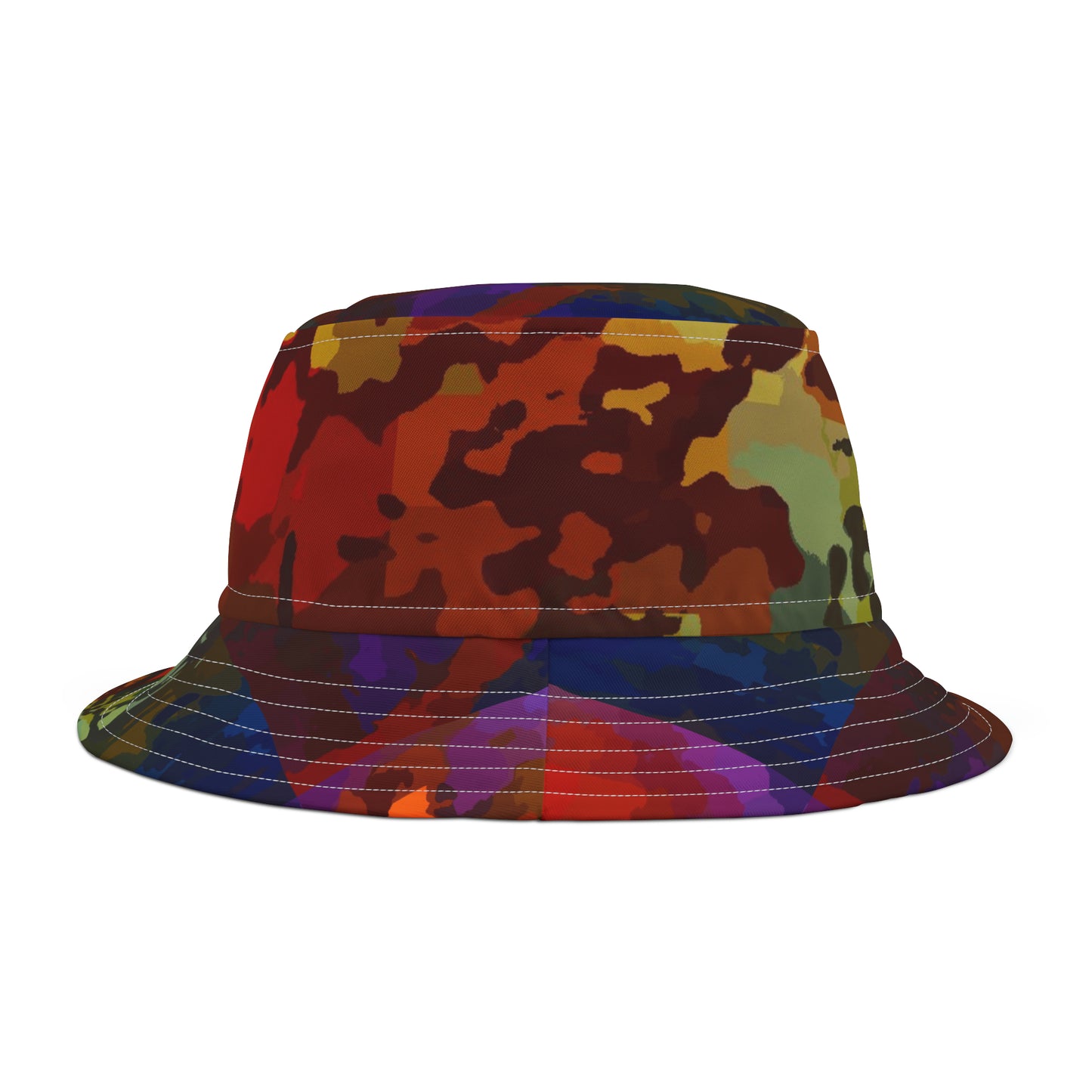 Bucket Hat (AOP) ... Abstract "Parisian Street-Scene & Nightlife Gaiety" ... 'In-The-Rain' ... Original Works ...
