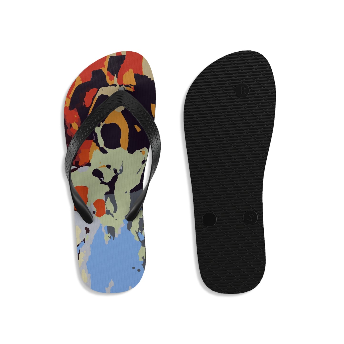 Unisex Flip-Flops ... Ozzie-Hippensteel ... "Don't Cry Now ... Dry-Your_Eyes ... On The Wind". Oriignal Works. May 2023.