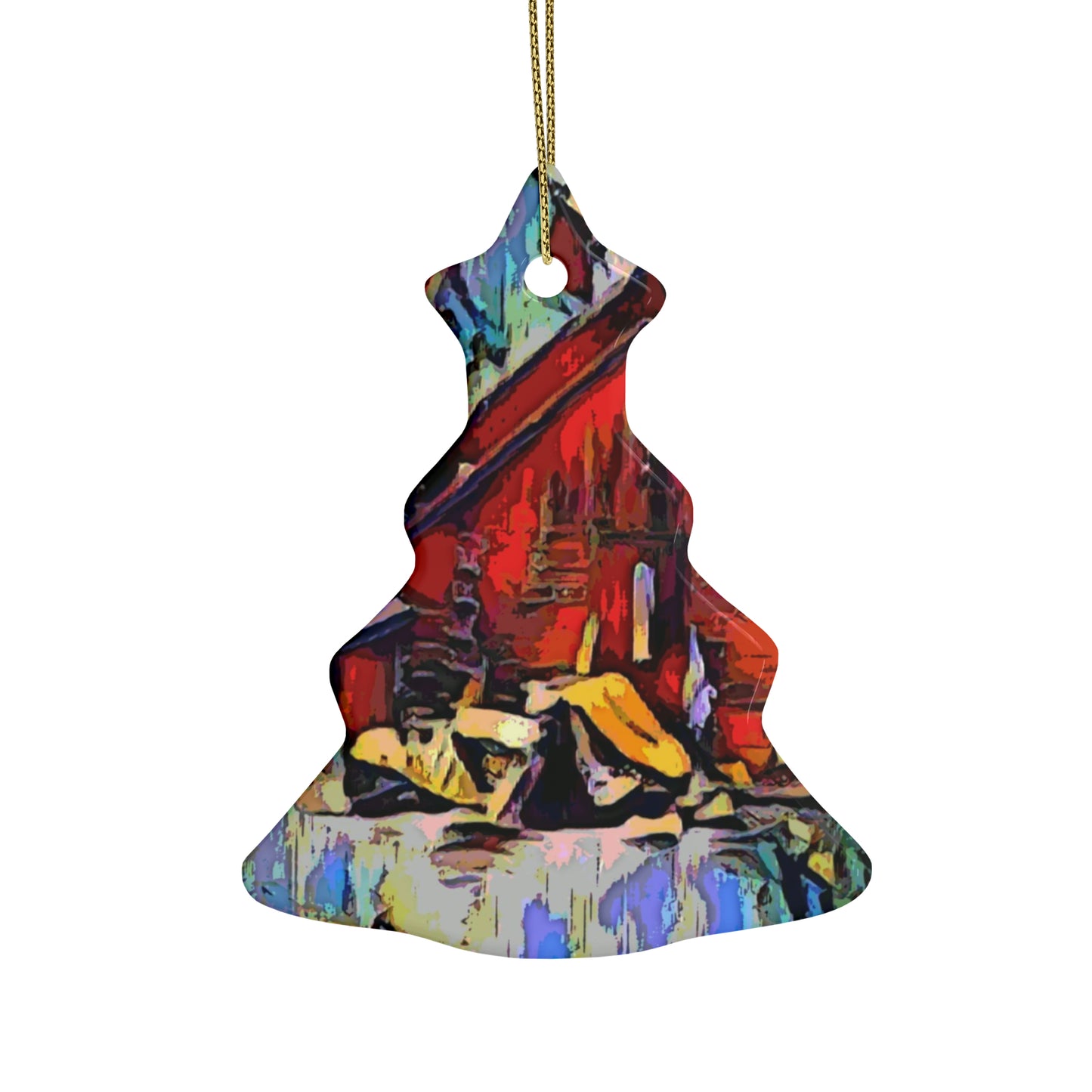 Ceramic Ornaments (1pcs, 5pcs, 10pcs, 20pcs) ... A Very Abstract "Mountain Winter Scene" ... Original Works. Copyright Phot's Photo_LODA: Les Objets D'Art. December 2023 ...