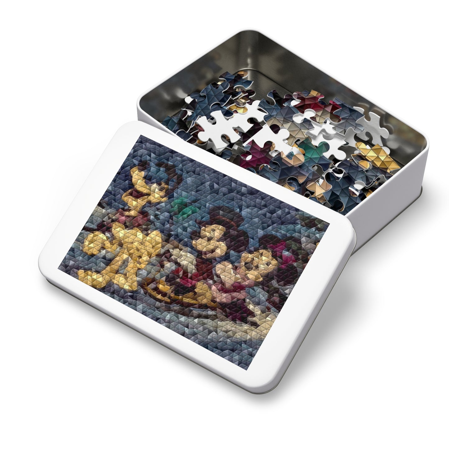 Jigsaw Puzzle (30, 110, 252, 500,1000-Piece) ... Mickey_N_Minnie Mouse & Pluto ... "A Winter Sleigh Ride" ... Original Works. Winter 2023 ...